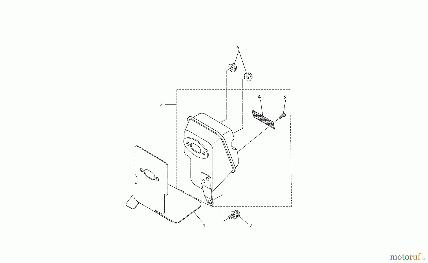  Dolmar Motorsensen & Trimmer Benzin 2-Takt MS-330 U (USA) 7  Schalldämpfer