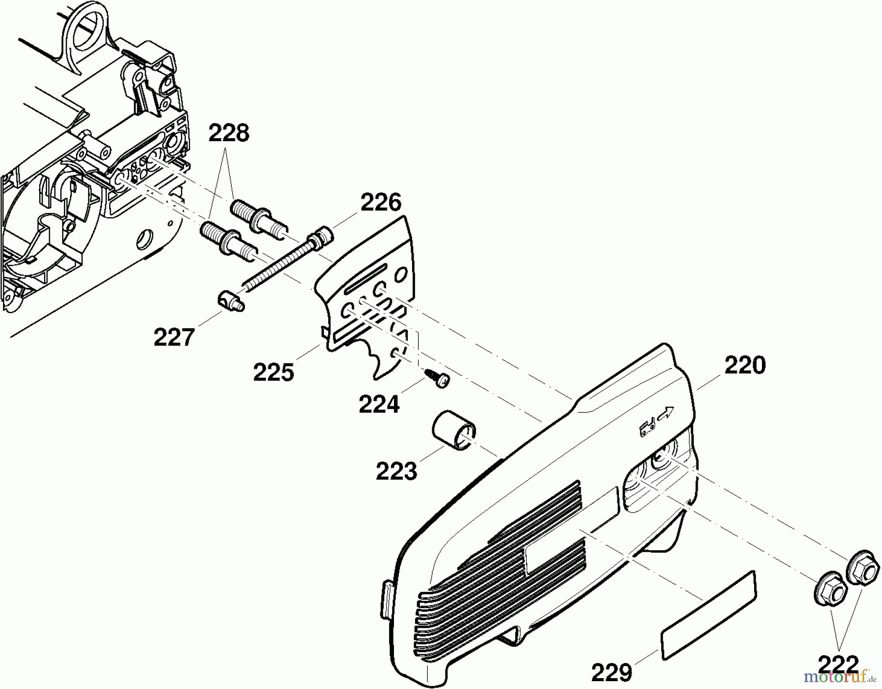  Dolmar Kettensägen Benzin Kettensäge PS-3400 TH 7  Kettenradschutz, Kettenspanner