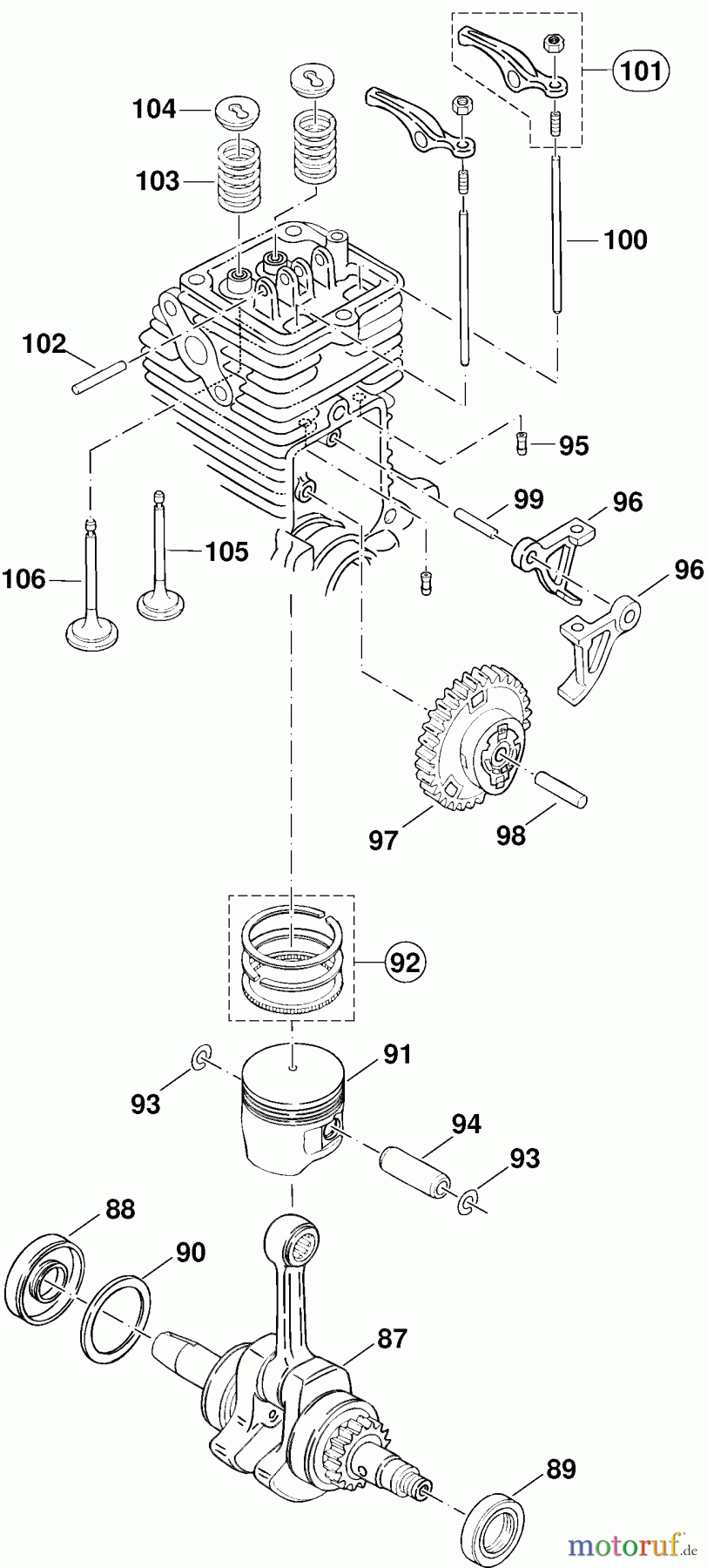 Dolmar Motorsensen & Trimmer Benzin 4-Takt MS-250.4 3 Kurbelwelle, Nockenrad, Ventile