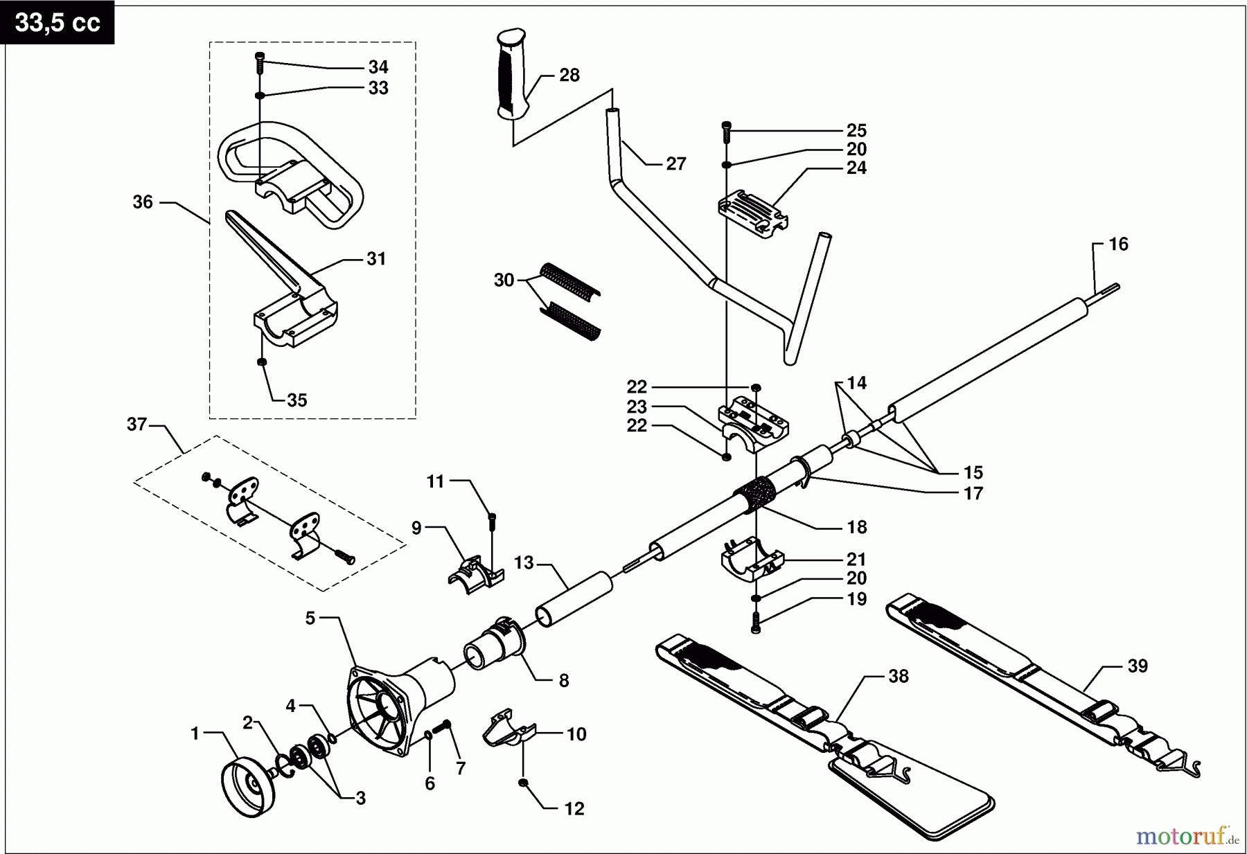 Dolmar Motorsensen & Trimmer Benzin 4-Takt MS-352.4 U 12 Hauptrohr, Handgriff