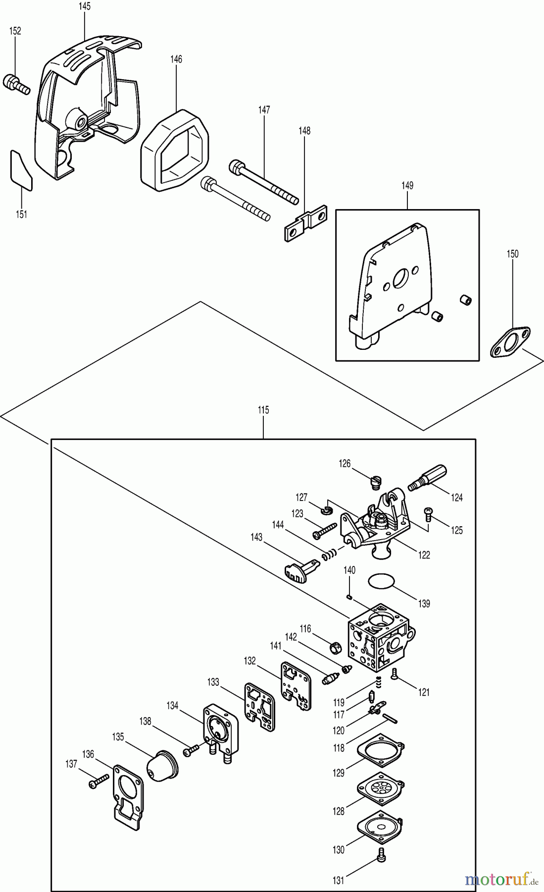  Dolmar Motorsensen & Trimmer Benzin 2-Takt MS-253 (USA) 4  Vergaser, Luftfilter