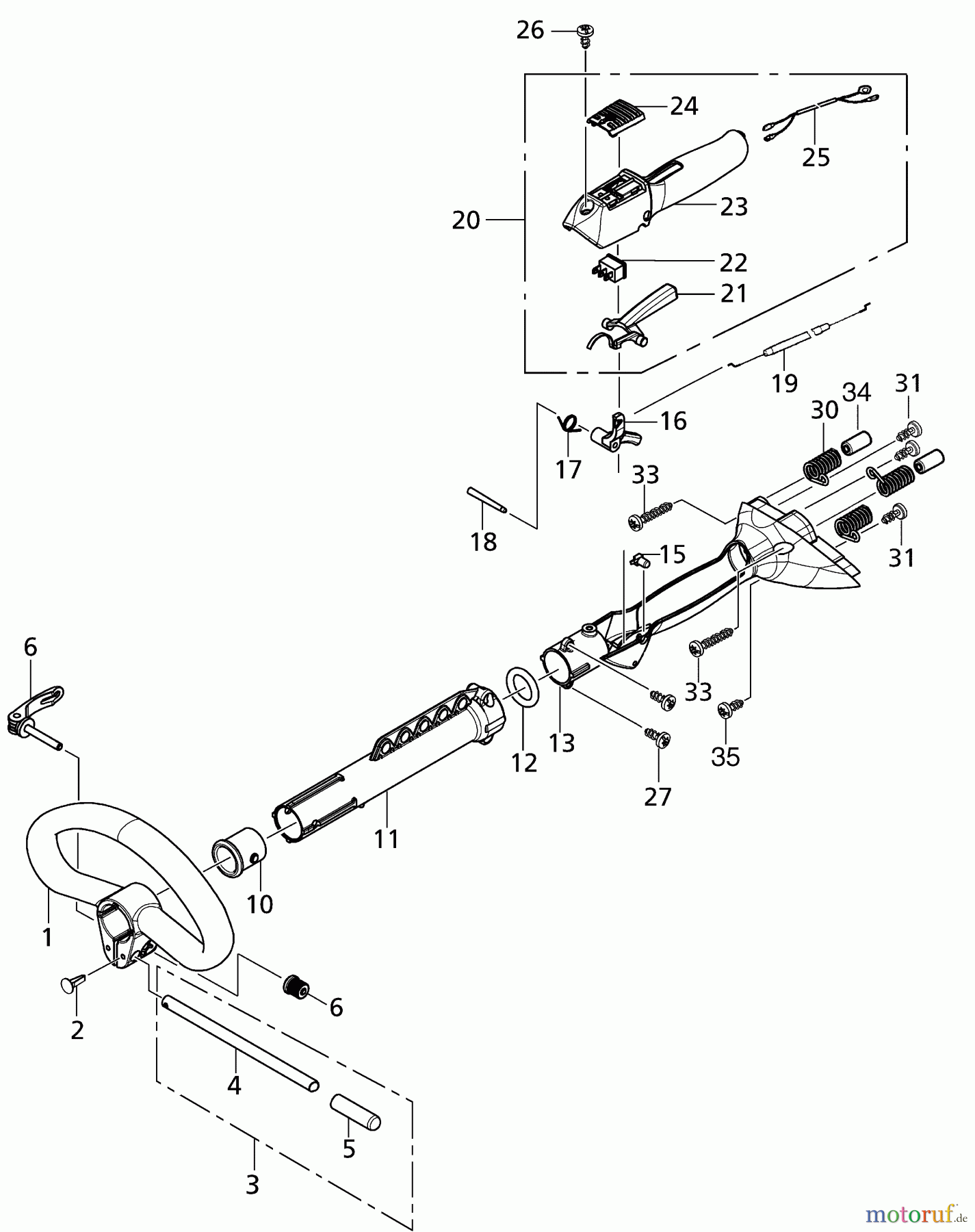  Dolmar Motorsensen & Trimmer Benzin 2-Takt MS-25 C 2  Griff, Gasbetätigung