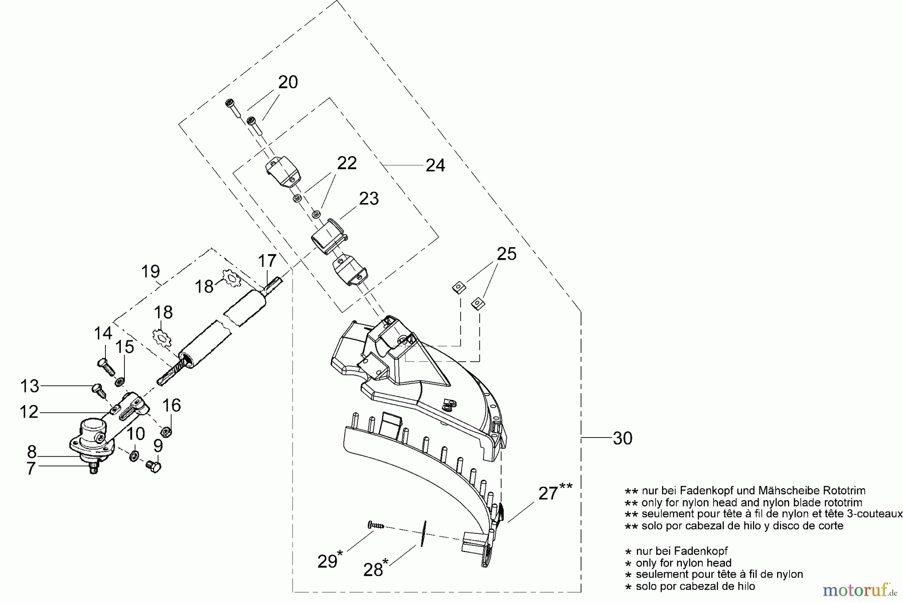  Dolmar Motorsensen & Trimmer Benzin 2-Takt MS-290 U 5  Getriebe, Schutzhaube