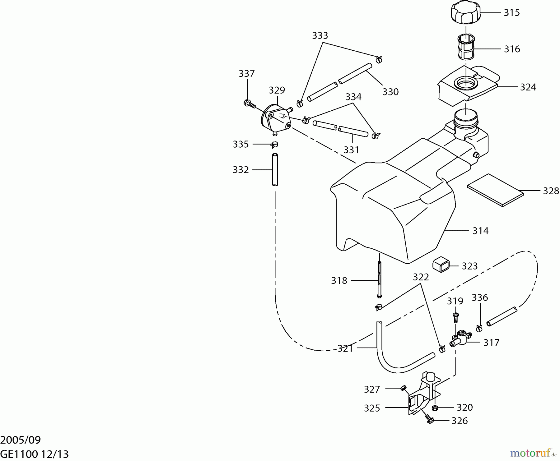 Dolmar Stromerzeuger GE-1100 12 Kraftstofftank