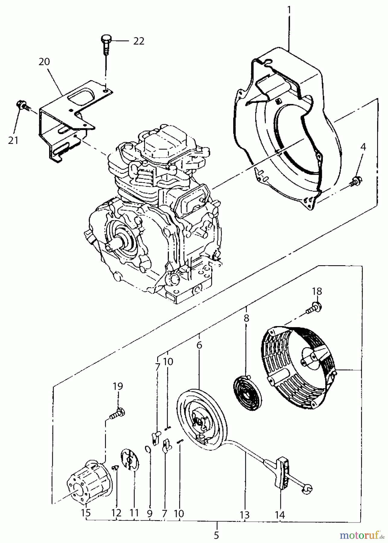  Dolmar Stromerzeuger GE-5800 (USA) 10  Anwerfvorrichtung, Ventilatorgehäuse