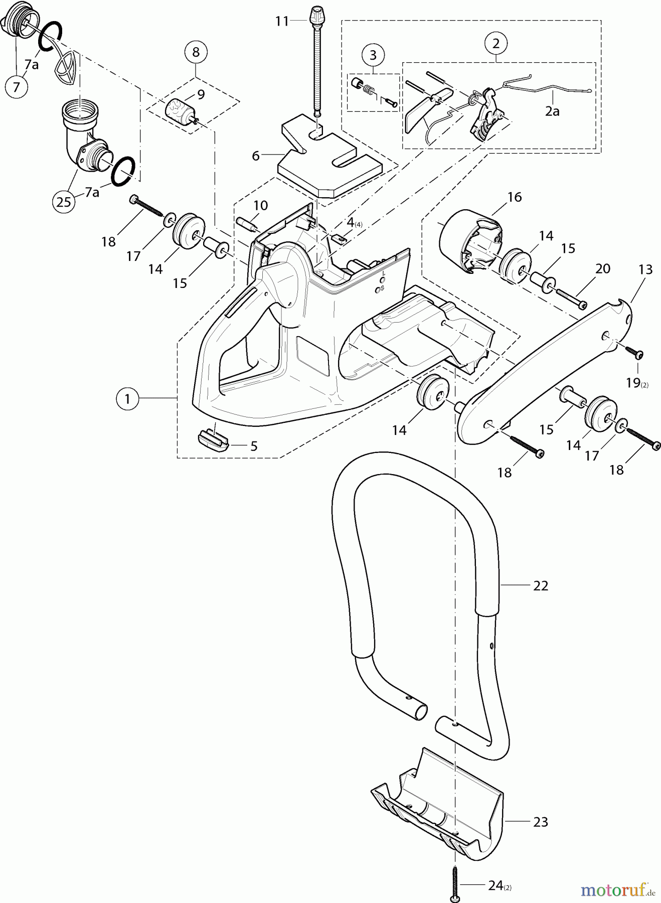  Dolmar Trennschleifer Benzin PC-6212 2  Tankeinheit und Handgriffe