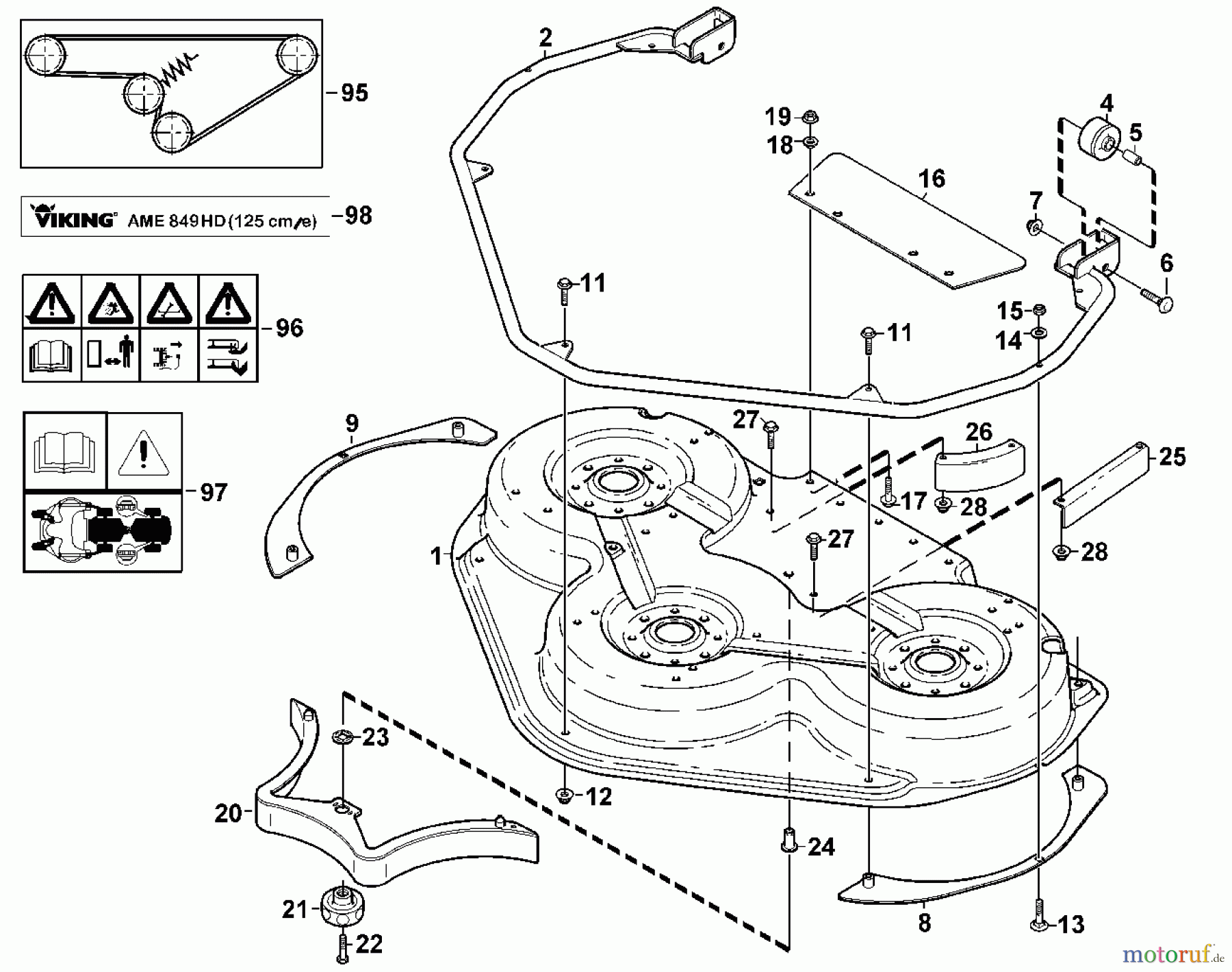  Viking Aufsitzmäher Mähwerke AME 849 HD (MF 890 PRO) B - Gehäuse