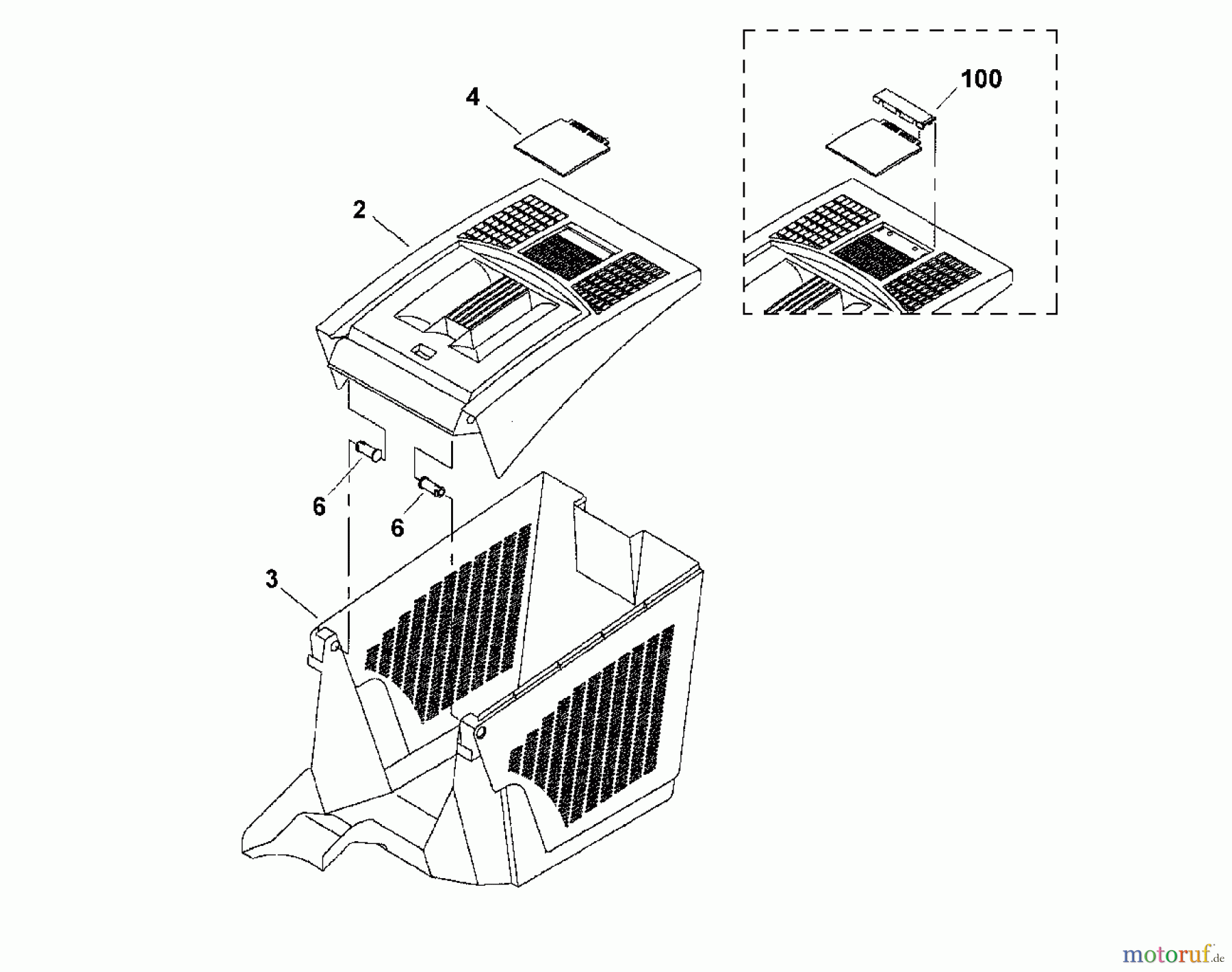  Viking Rasenmäher Benzinrasenmäher MB 400, MB 400X, MB 400M E - Grasfangkorb