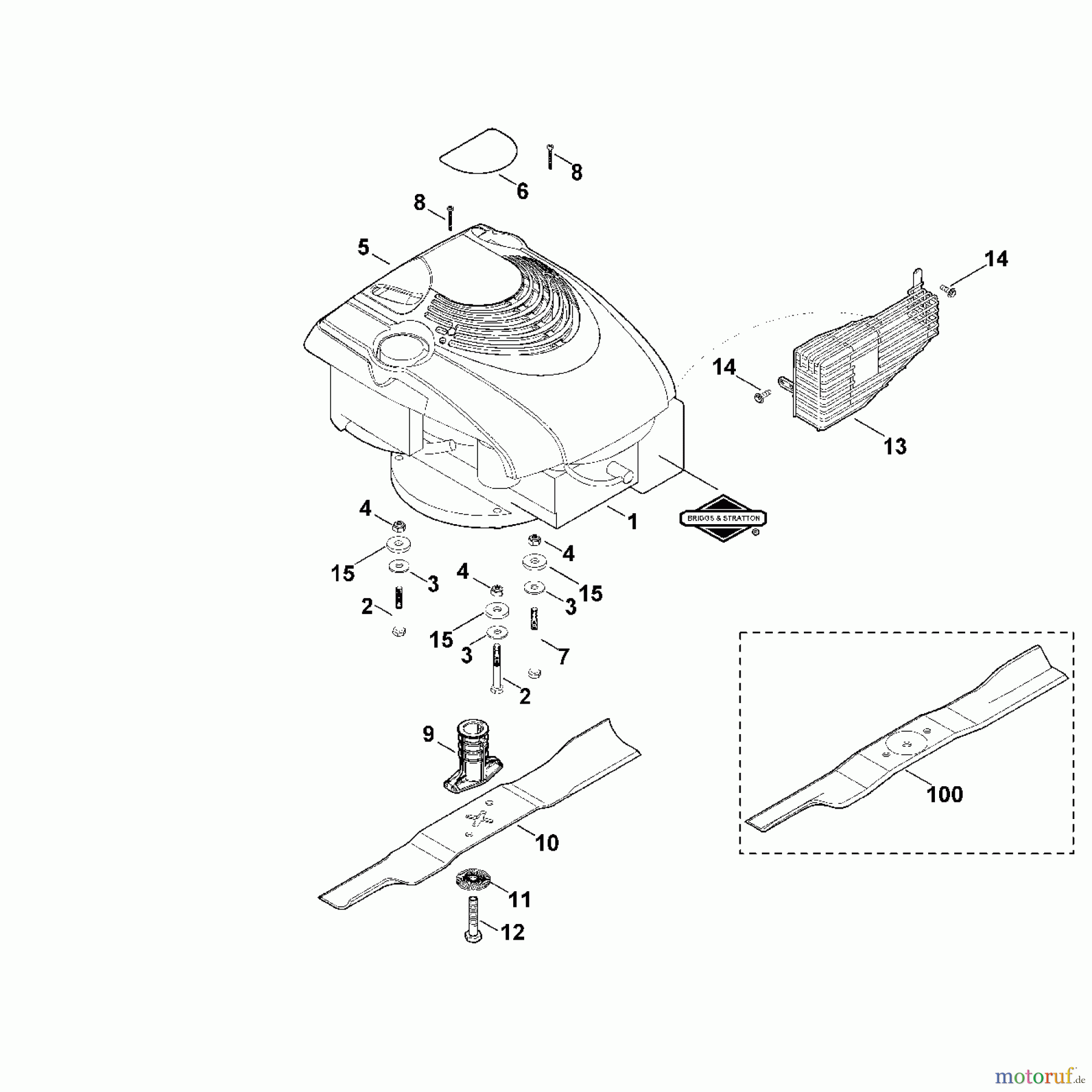  Viking Rasenmäher Benzinrasenmäher MB 448.0 D - Motor, Messer