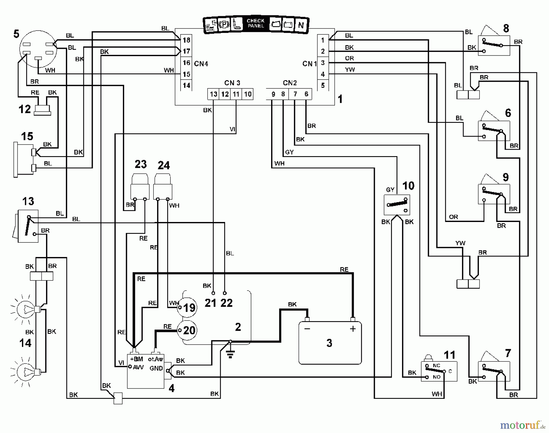  Viking Aufsitzmäher Aufsitzmäher MT 745 N - Schaltplan