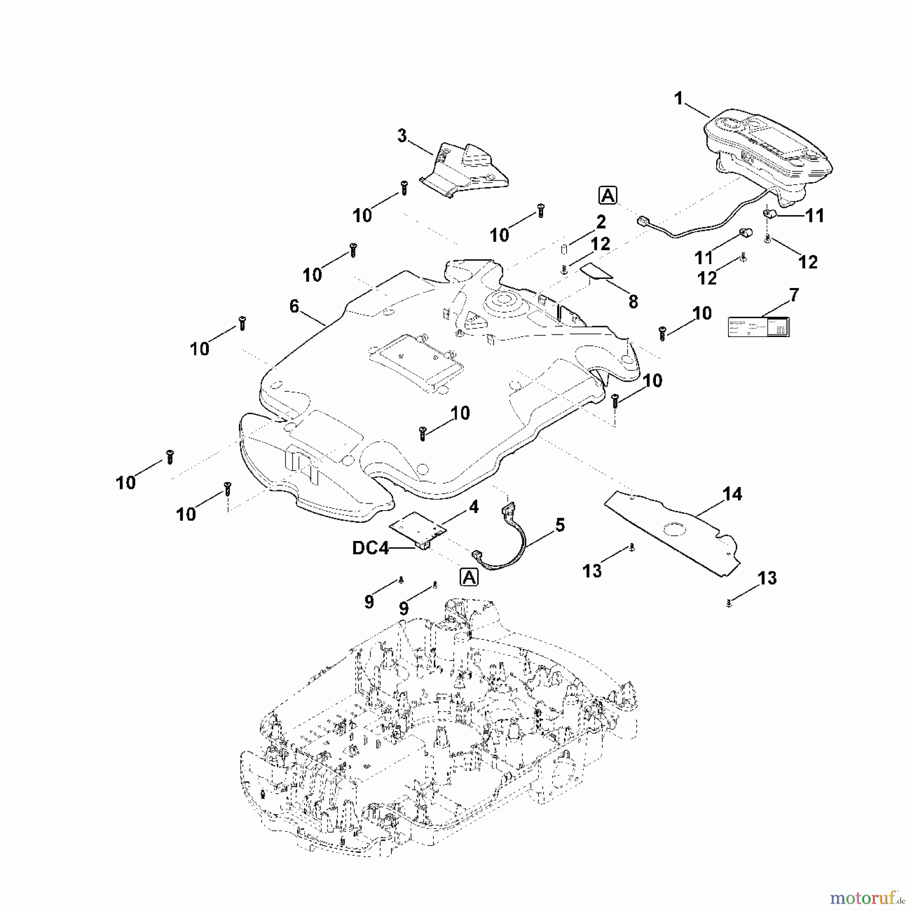  Viking Rasenmäher Akkurasenmäher MI 632.0 P B - Gehäuseoberteil