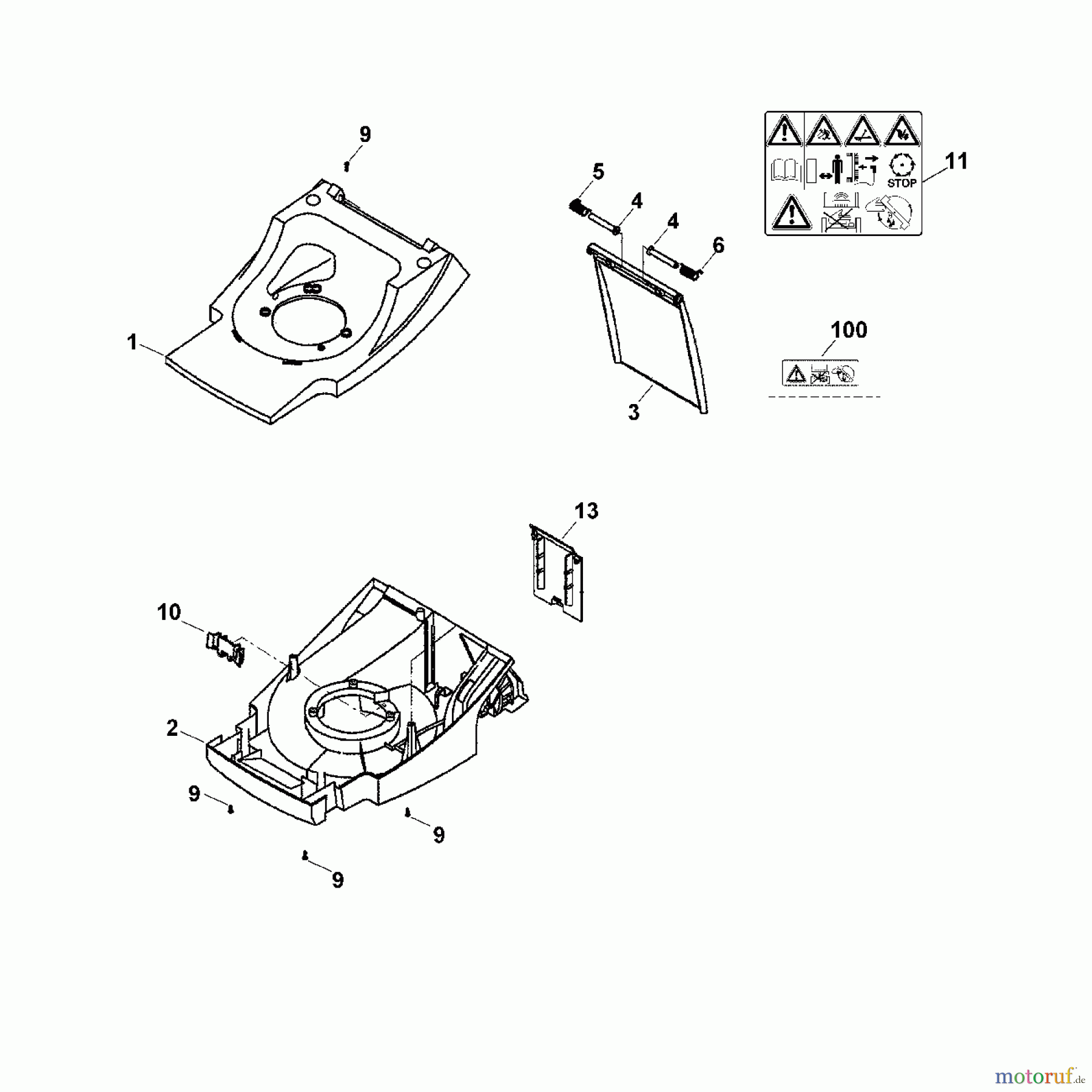  Viking Rasenmäher Benzinrasenmäher MB 505 BS B - Gehäuse