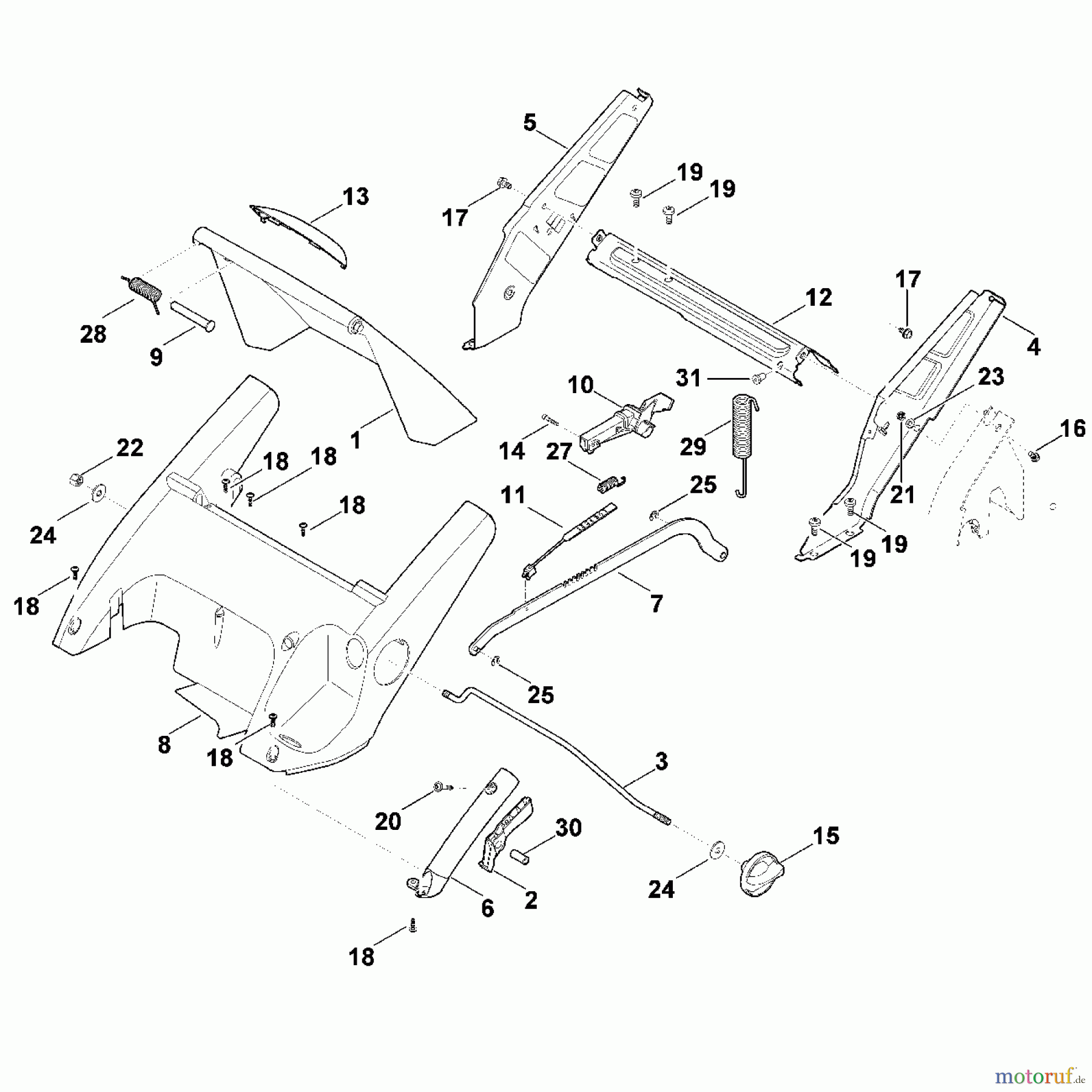  Viking Rasenmäher Elektrorasenmäher ME 545.0 C C - Rahmen, Höhenverstellung