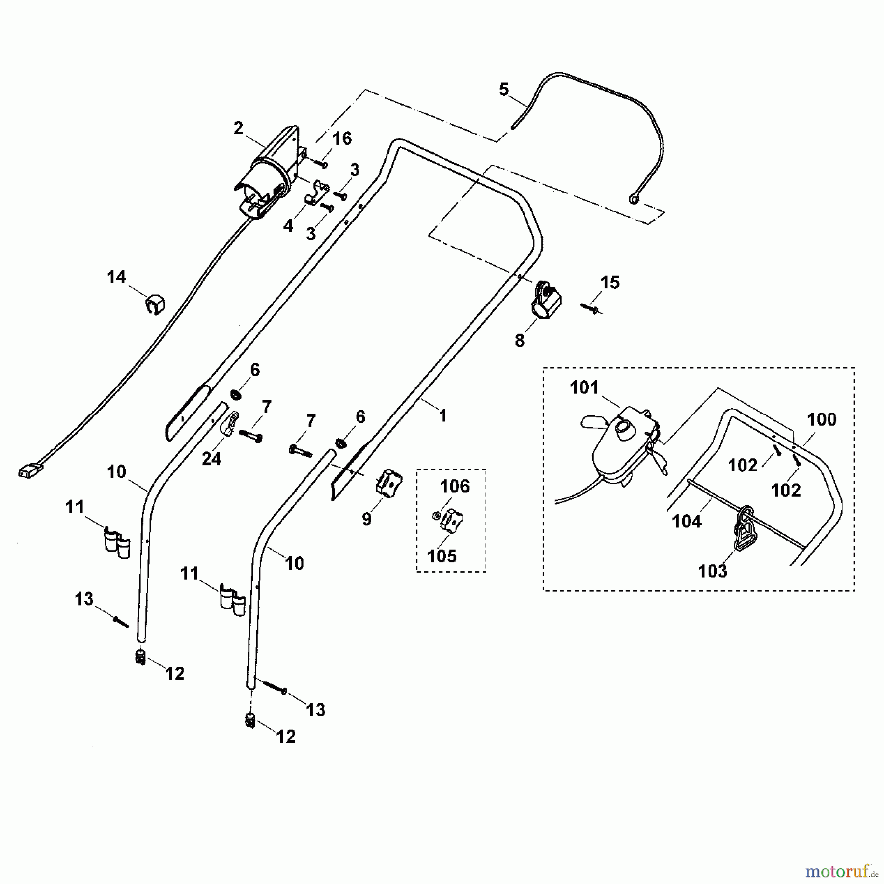  Viking Rasenmäher Elektrorasenmäher ME 400, ME 400 M A - Lenker