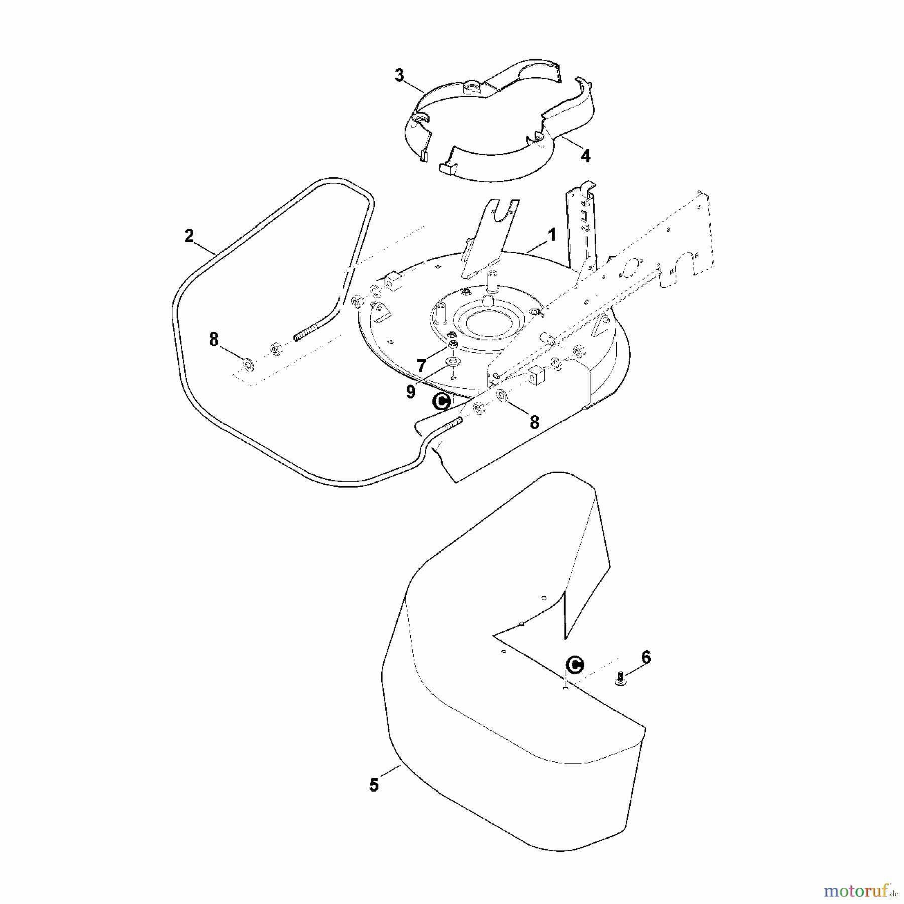  Viking Rasenmäher Benzinrasenmäher MB 6.1 RH C1 - Gehäuse, Rad vorne (f. ältere Bauart)