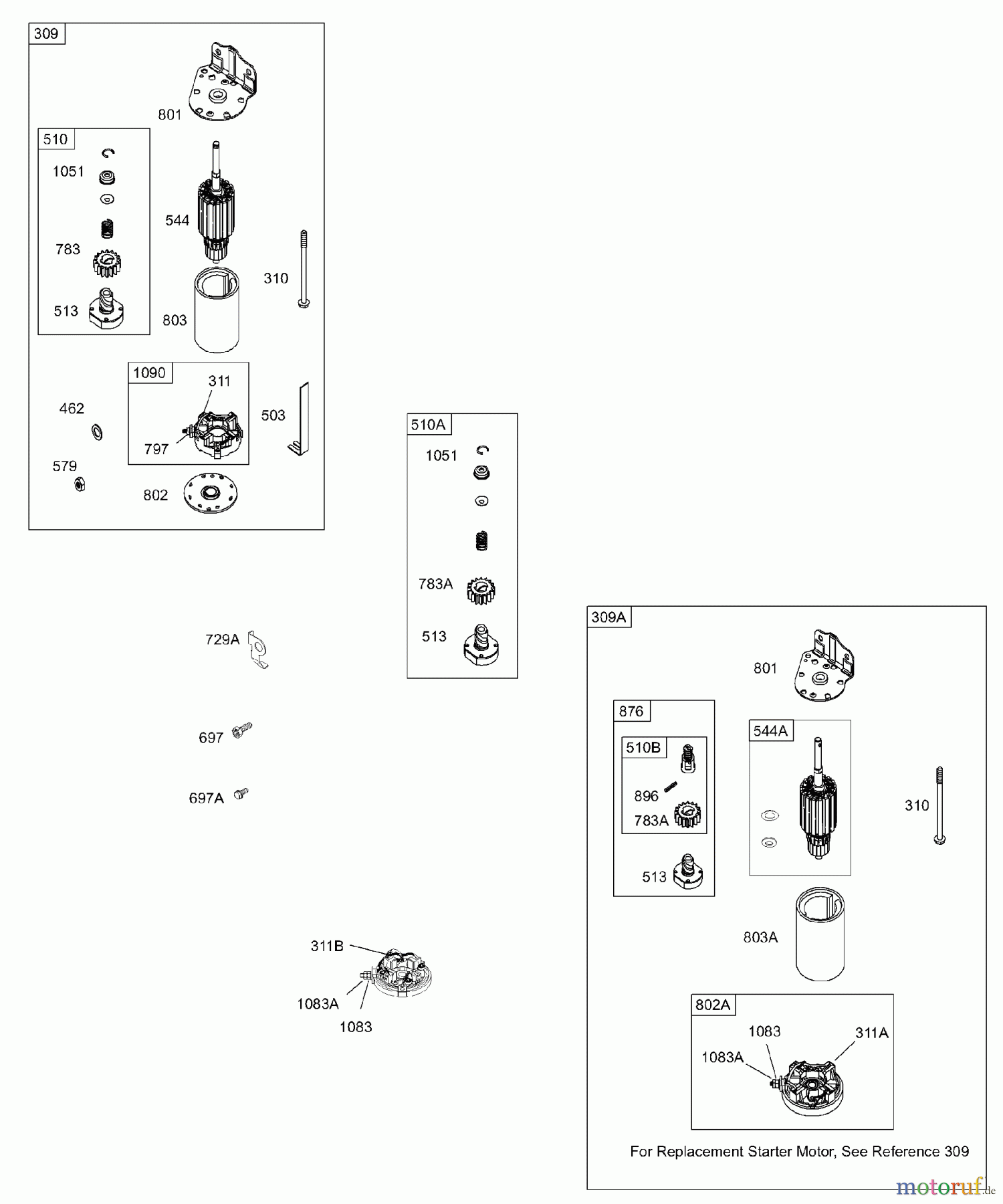  Viking Motoren B & S 28. . . 28N707-1139-E1 H - Elektroanlasser