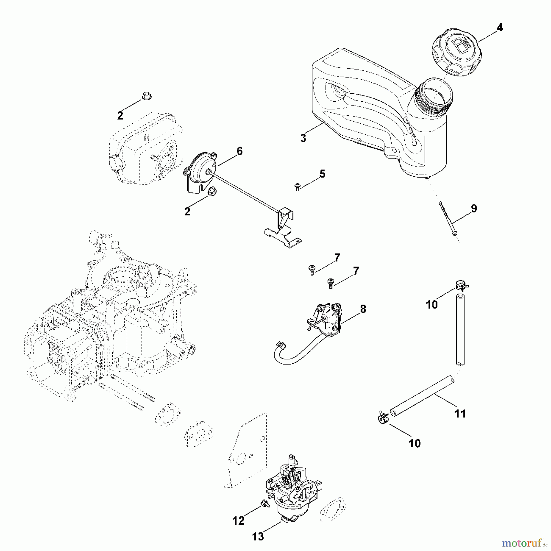  Viking Motoren KOHLER XT - 6 (XT 149 - 0213) G - Vergaser, Kraftstoffleitung