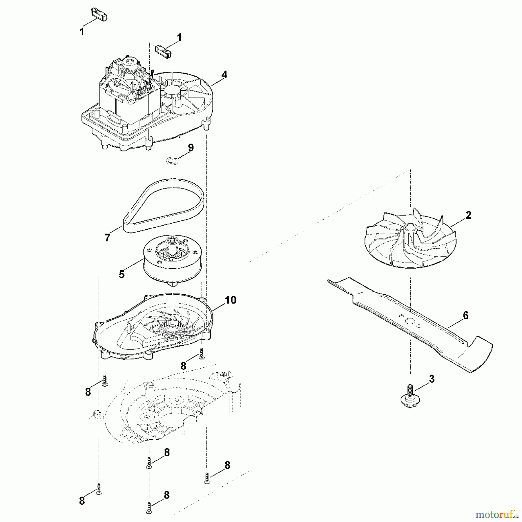  Viking Rasenmäher Elektrorasenmäher ME 339 D - Motor, Messer