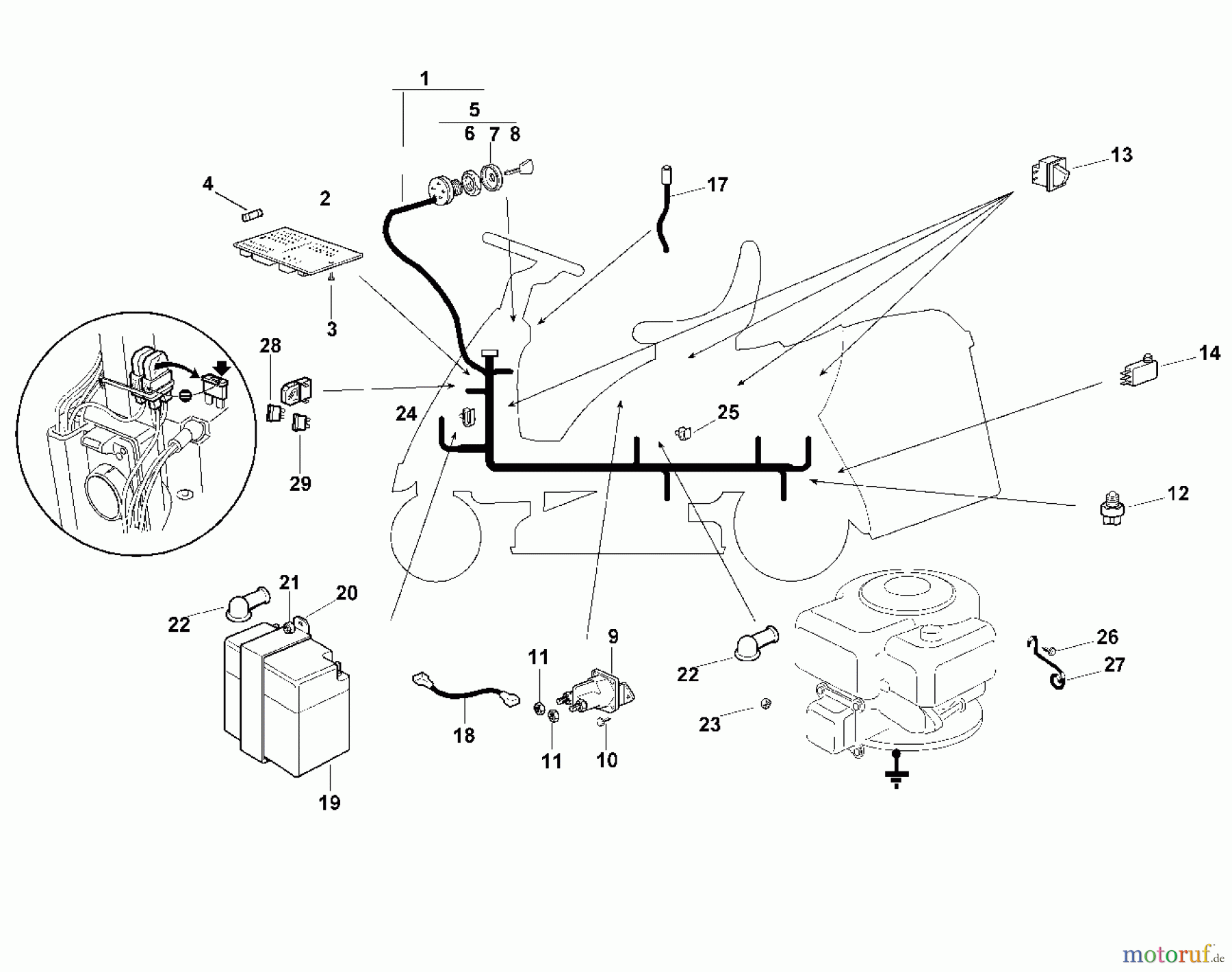  Viking Aufsitzmäher Aufsitzmäher MR 345 L - Elektrische Bauteile