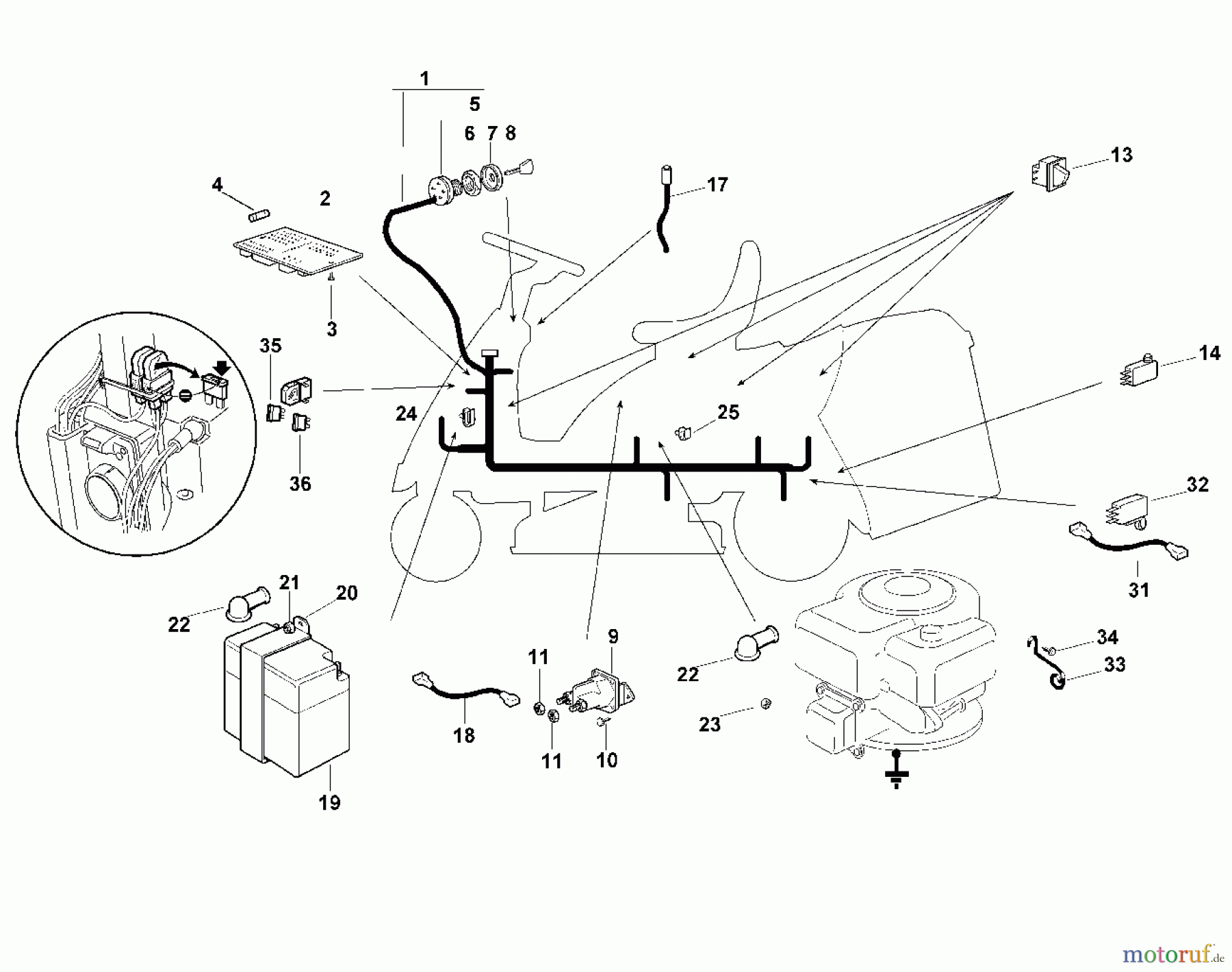  Viking Aufsitzmäher Aufsitzmäher MR 385 L - Elektrische Bauteile