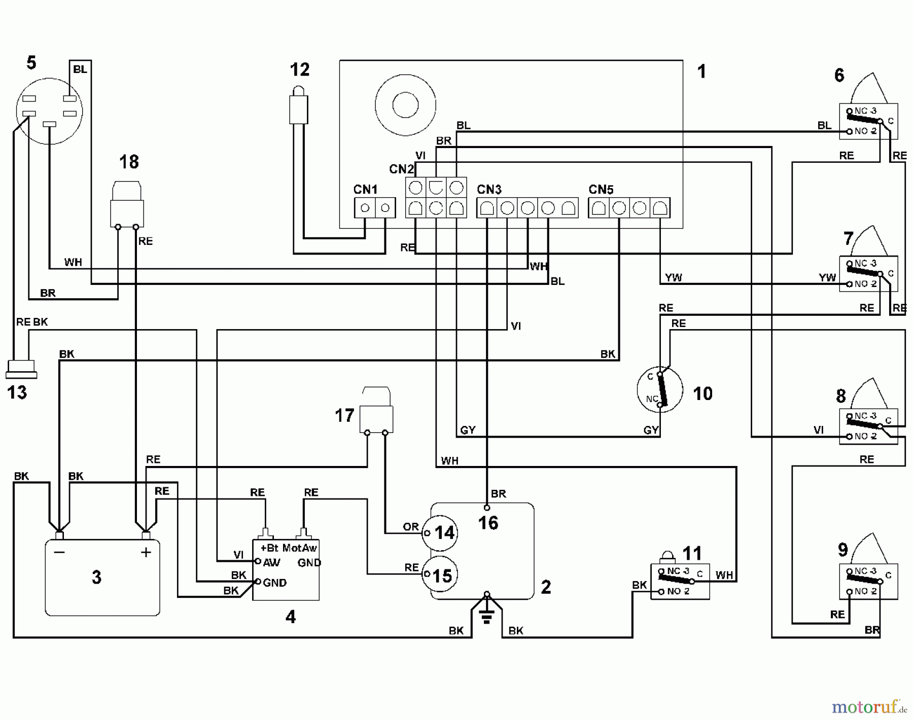  Viking Aufsitzmäher Aufsitzmäher MR 345 O - Schaltplan