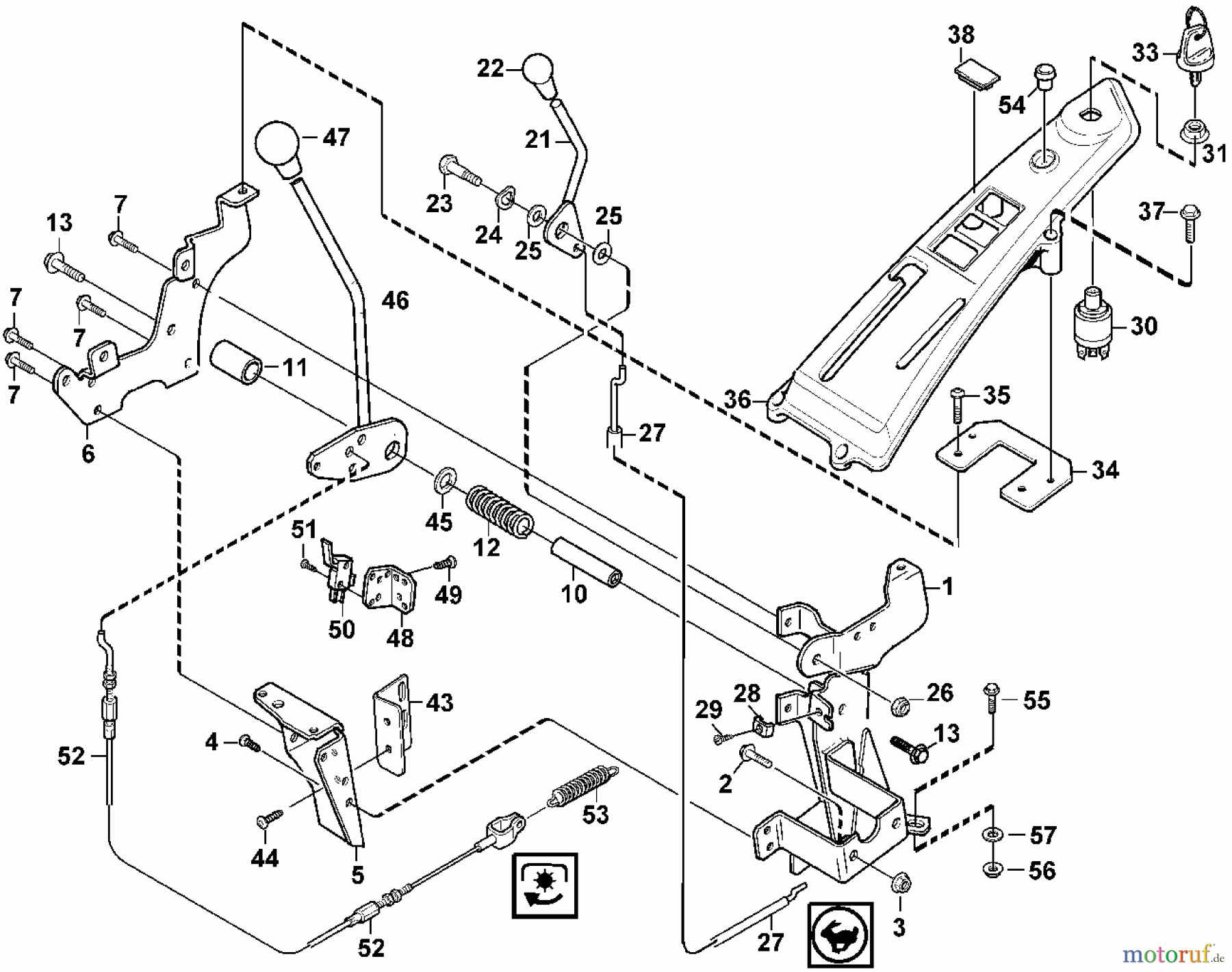  Viking Aufsitzmäher Aufsitzmäher MF 460 F - Bedienelemente