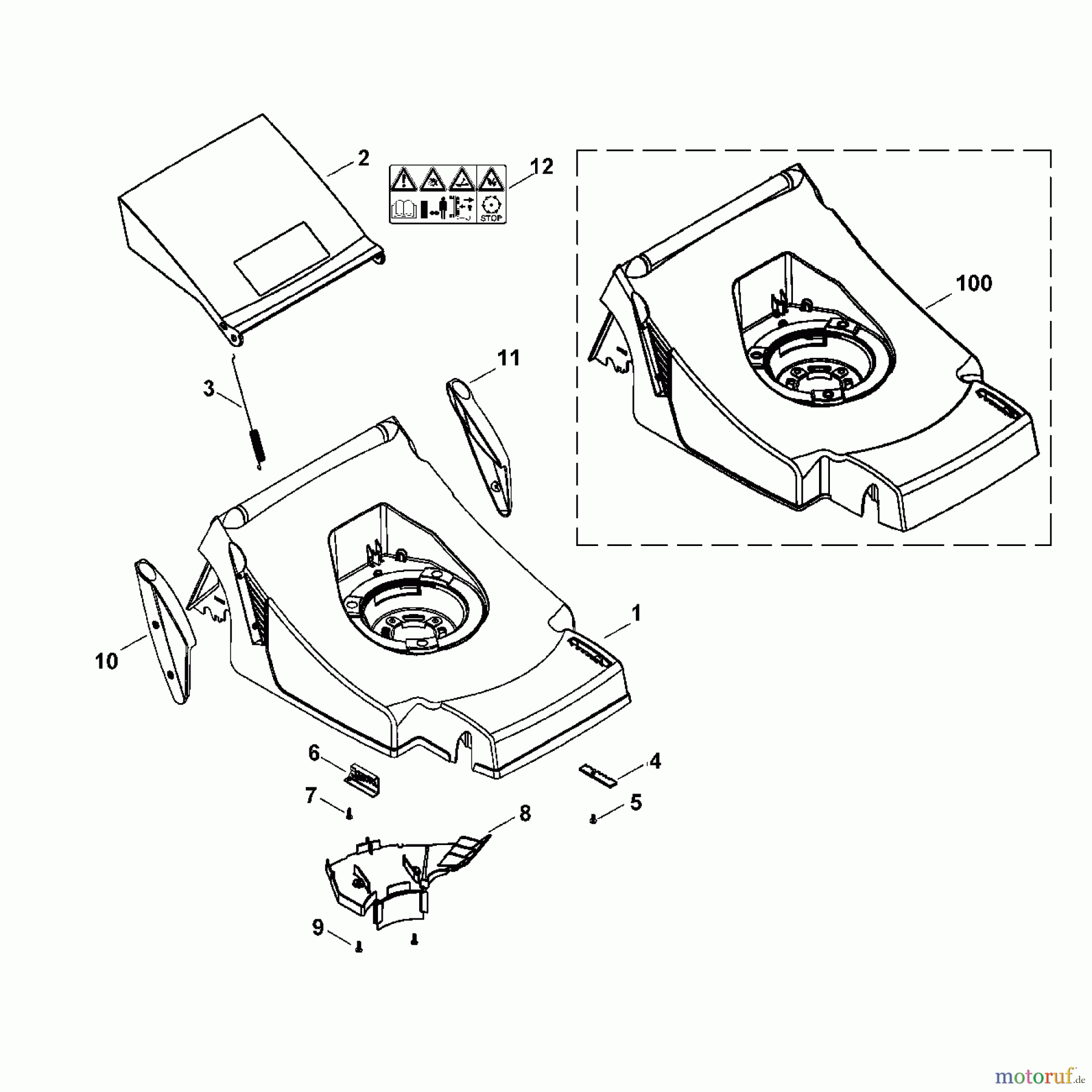  Viking Rasenmäher Benzinrasenmäher MB 410, MB 460 B - Gehäuse