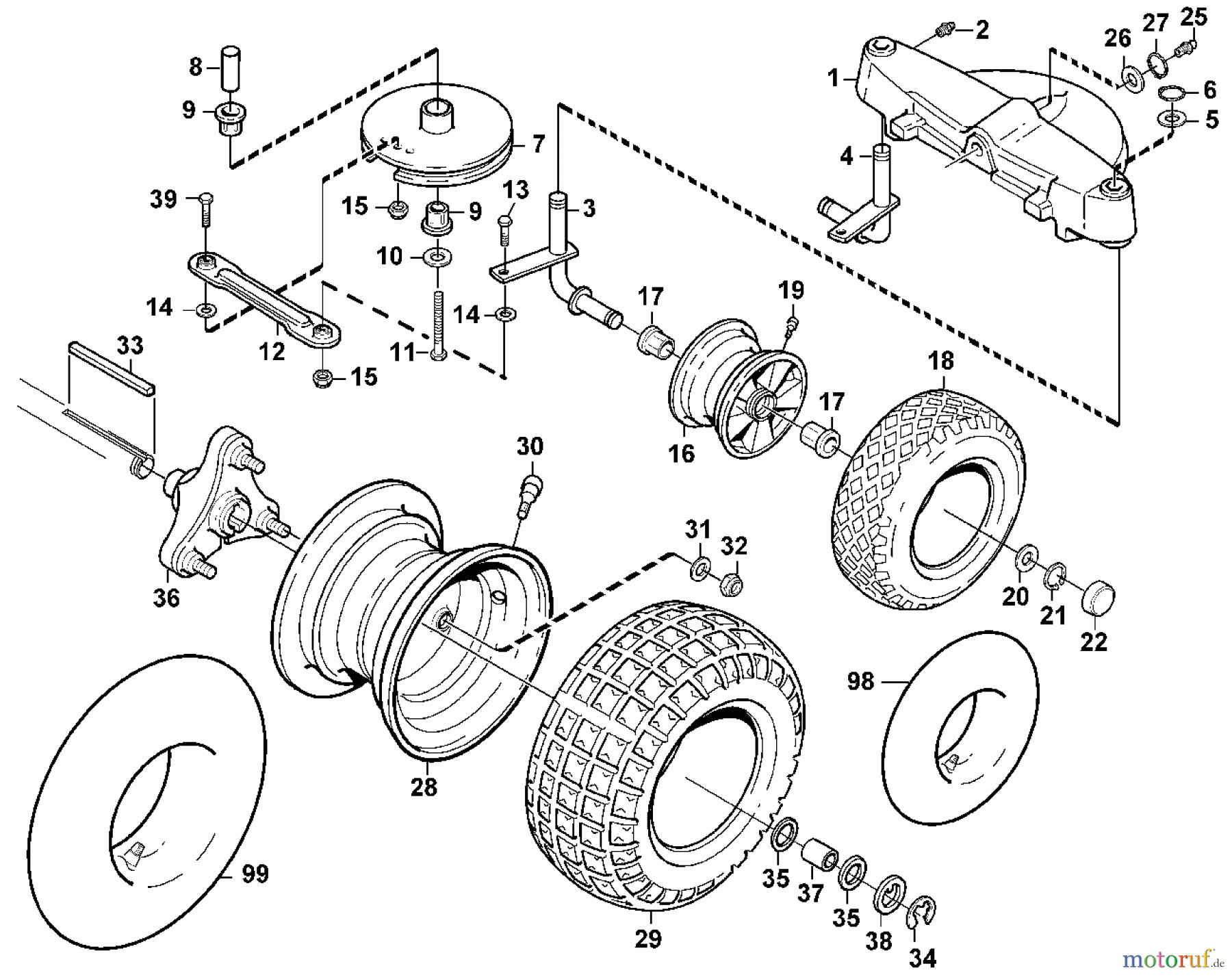  Viking Aufsitzmäher Aufsitzmäher MF 460 K - Reifen