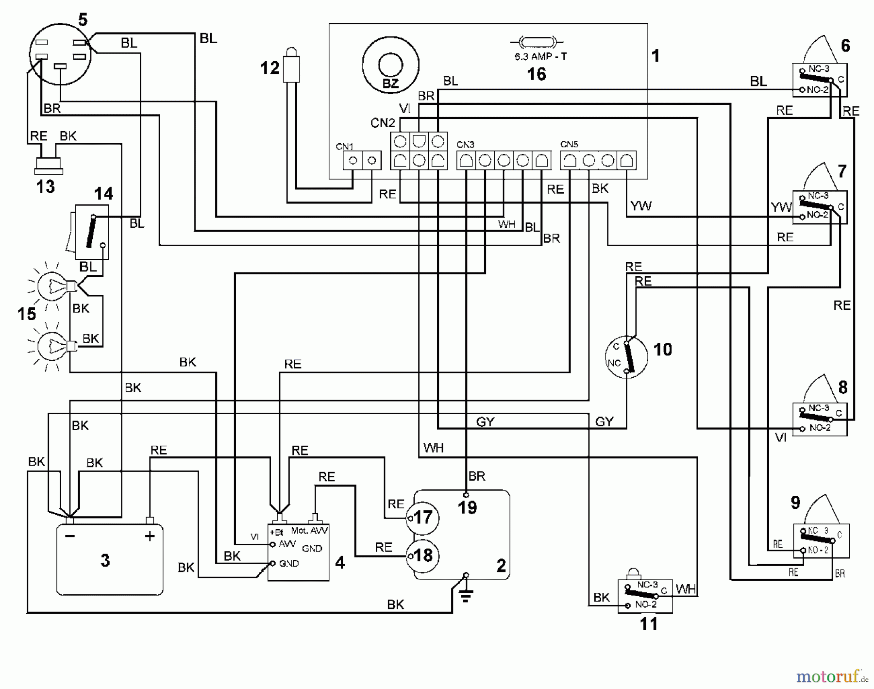  Viking Aufsitzmäher Aufsitzmäher MT 545 M1 - Schaltplan