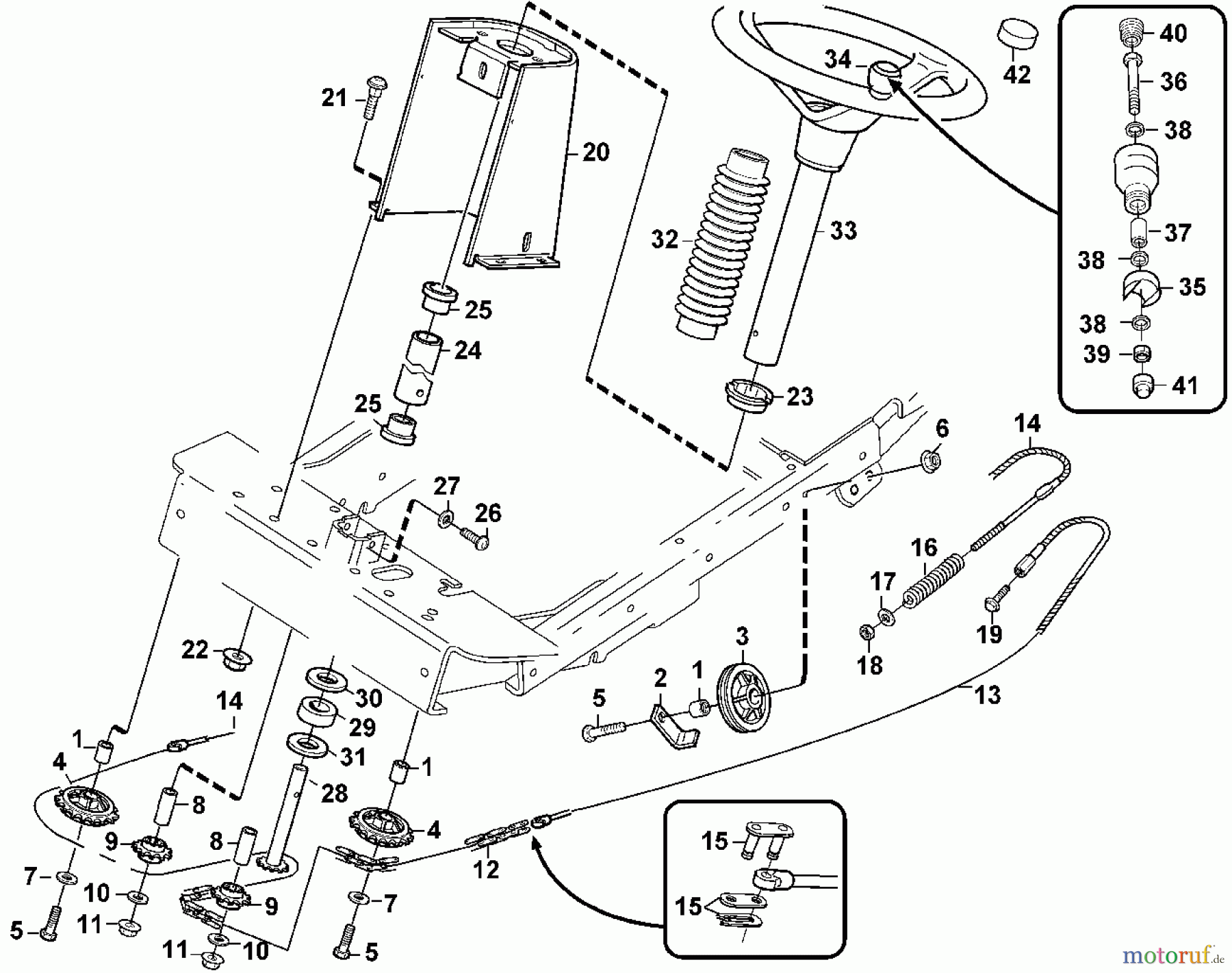  Viking Aufsitzmäher Aufsitzmäher MF 480 E - Lenkung