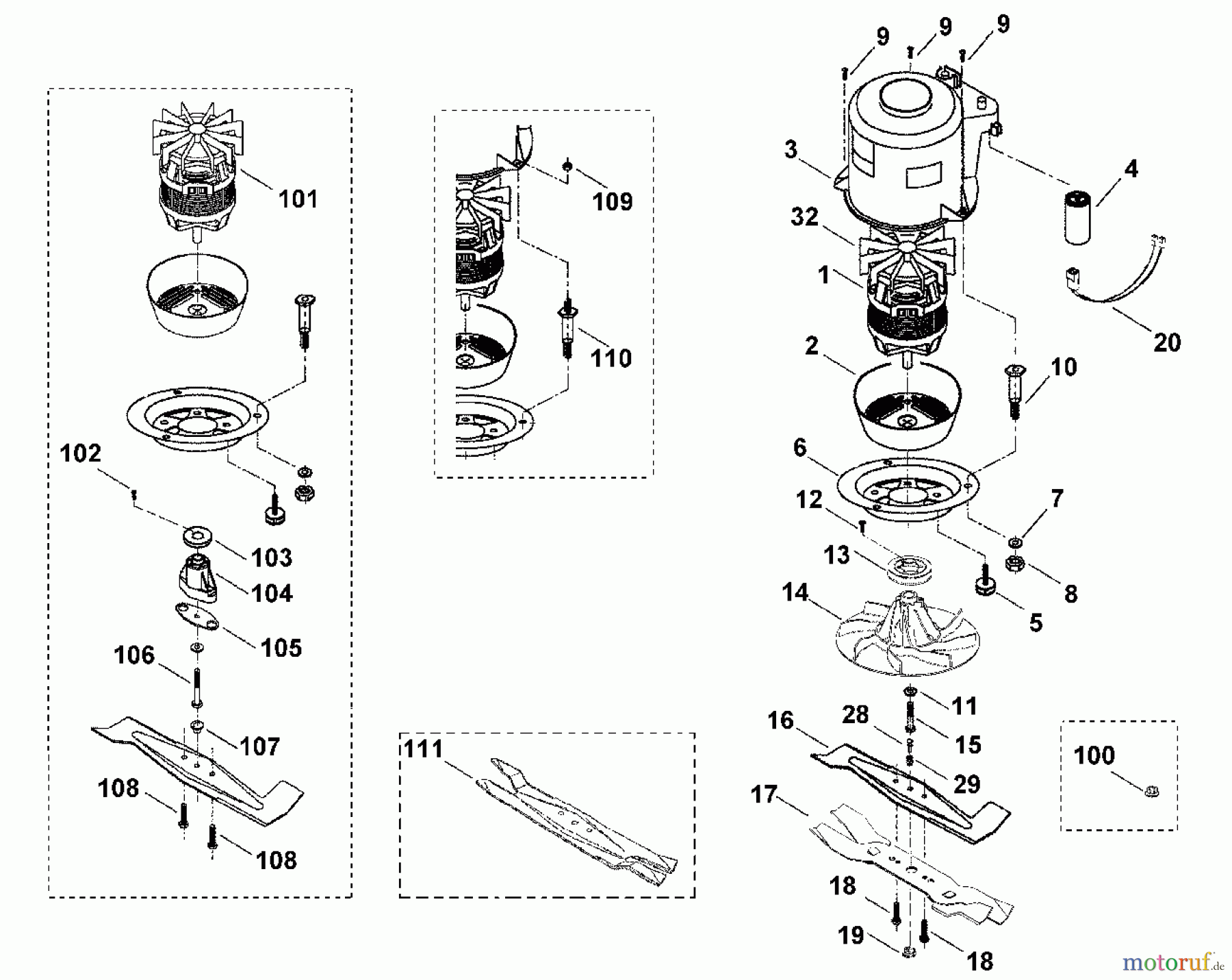  Viking Rasenmäher Elektrorasenmäher ME 455, ME 455 M E - Motor, Messer