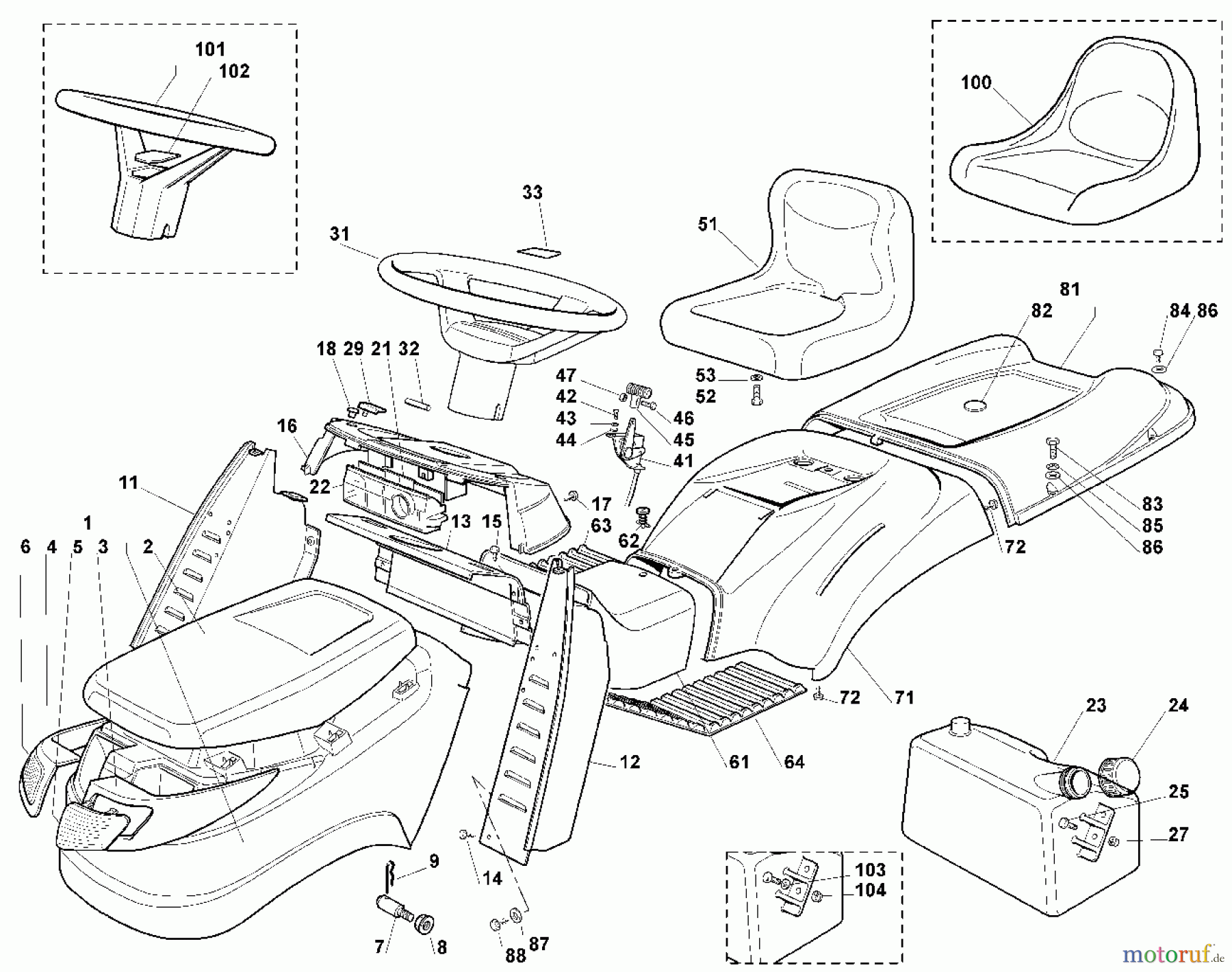  Viking Aufsitzmäher Aufsitzmäher MT 745 B - Verkleidung