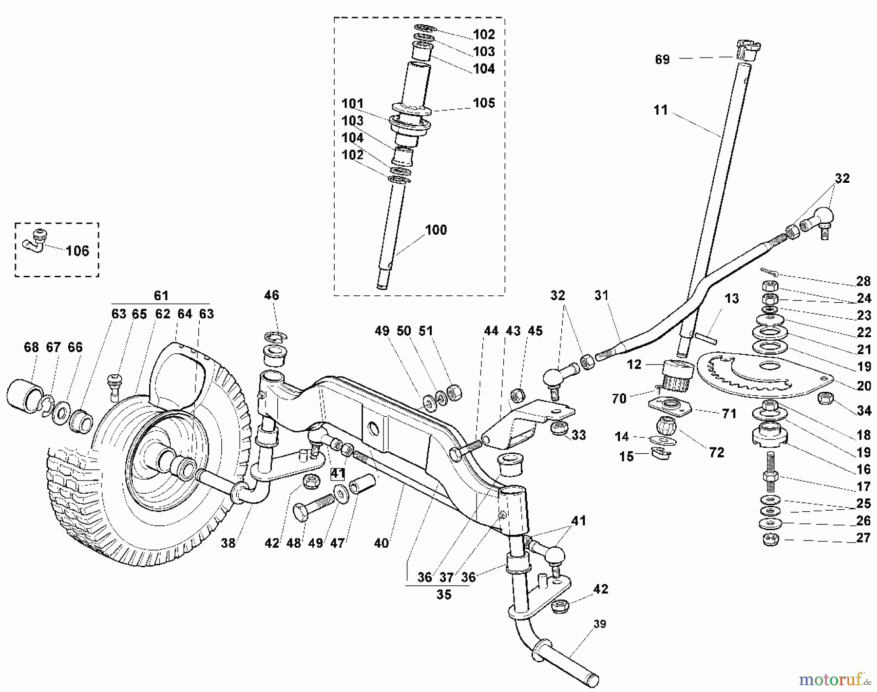  Viking Aufsitzmäher Aufsitzmäher MT 745 C - Lenkung