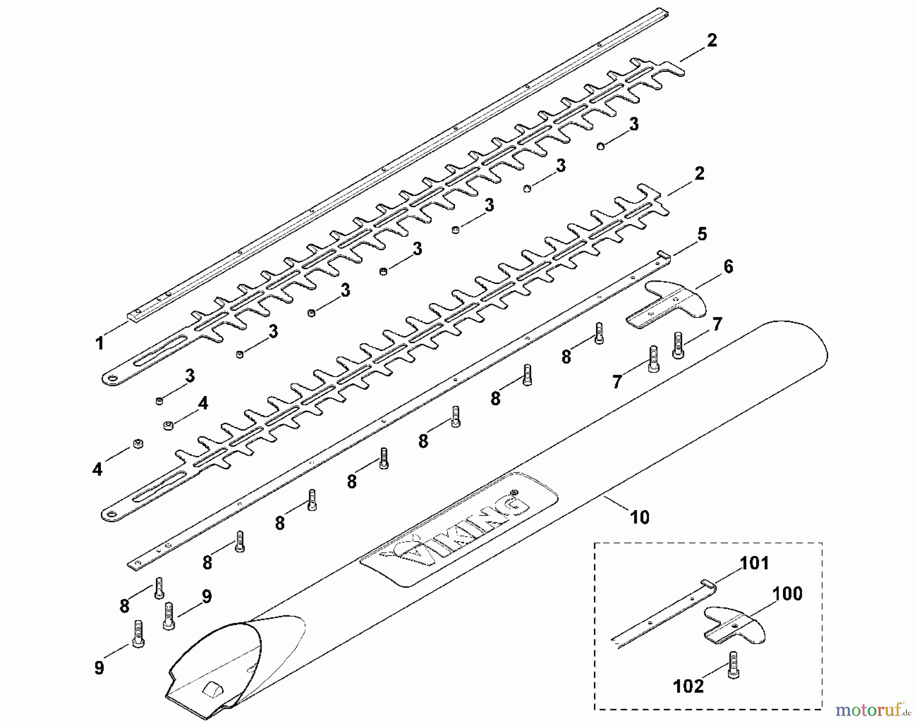  Viking Handgeführte Elektrogeräte Heckenscheren Elektro HE 615, HE 715 D - Schneidsystem