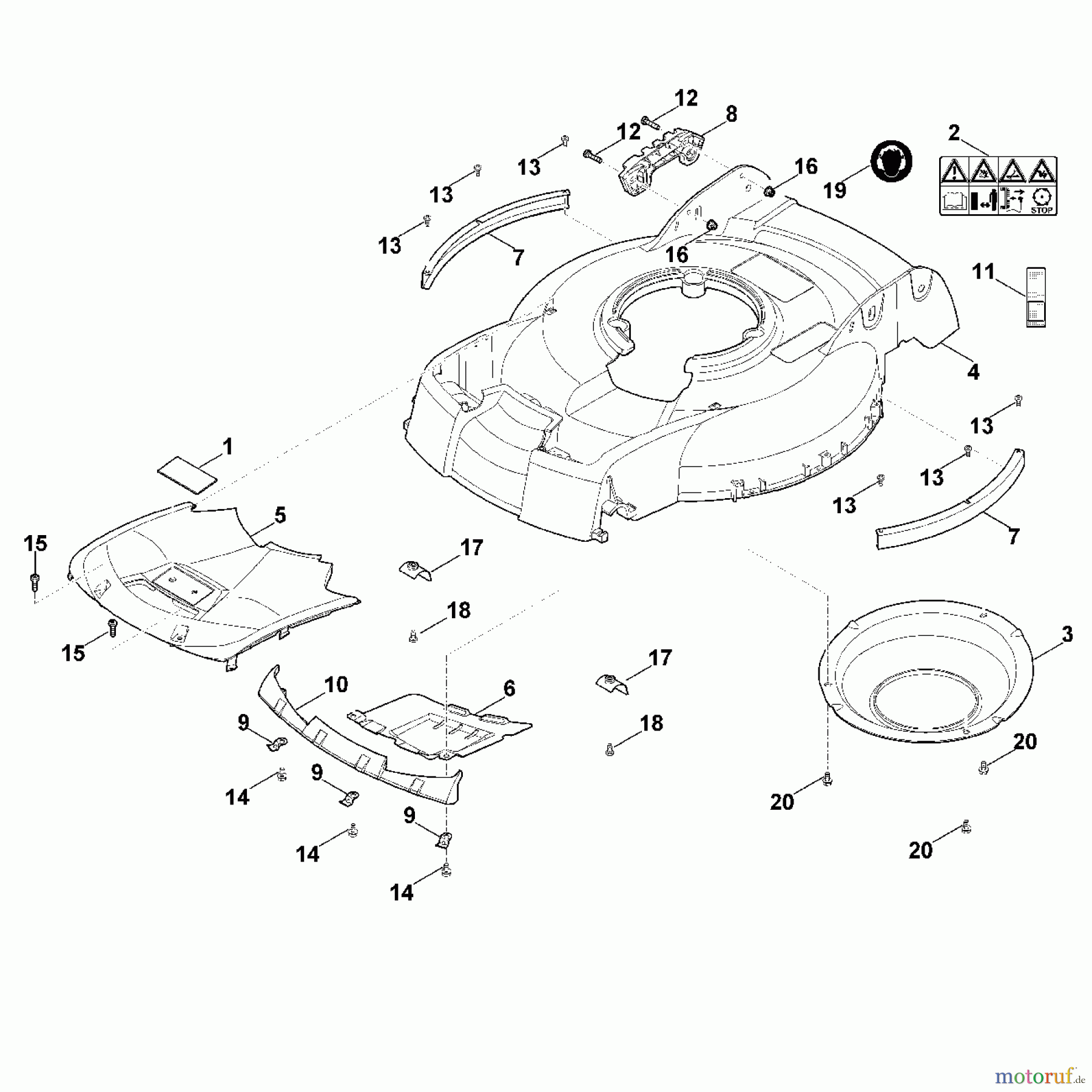  Viking Rasenmäher Benzinrasenmäher MB 4.0 RTP B - Gehäuse