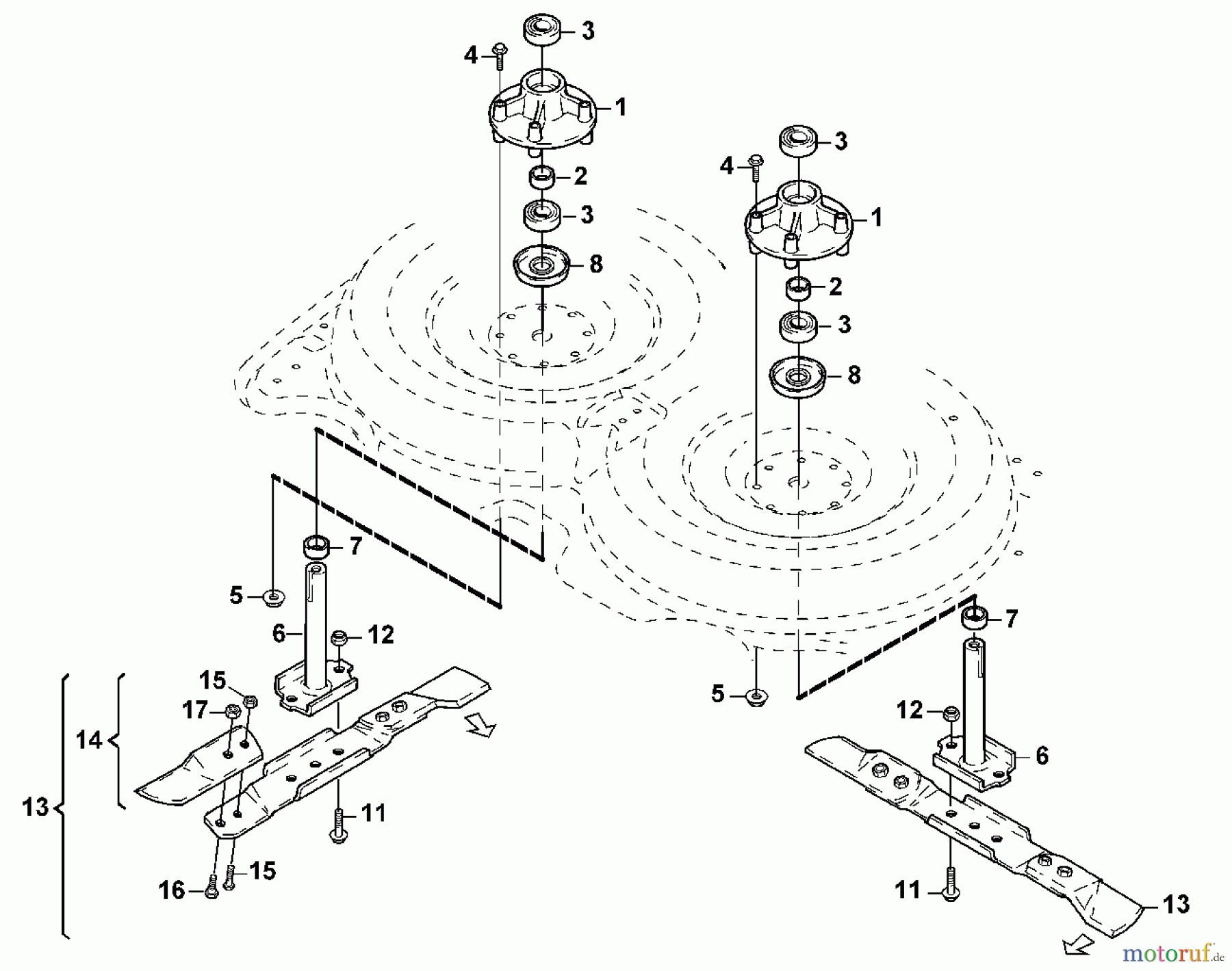  Viking Aufsitzmäher Mähwerke AME 842 HD (MF 890 PRO) E - Messersystem