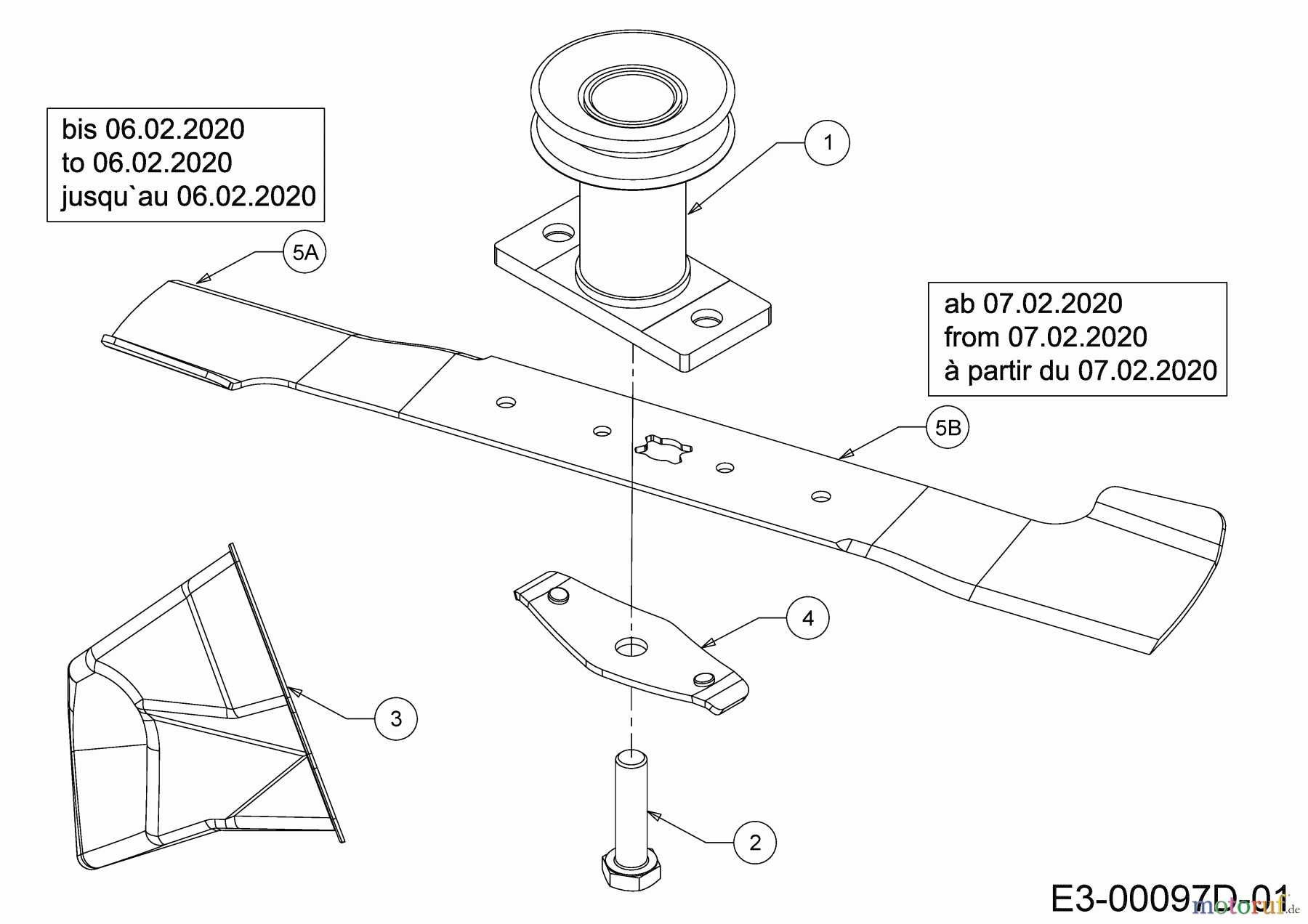  MTD Motormäher mit Antrieb 5350 HW 12B-PDJ6600 (2020) Messer, Messeraufnahme, Mulchstopfen