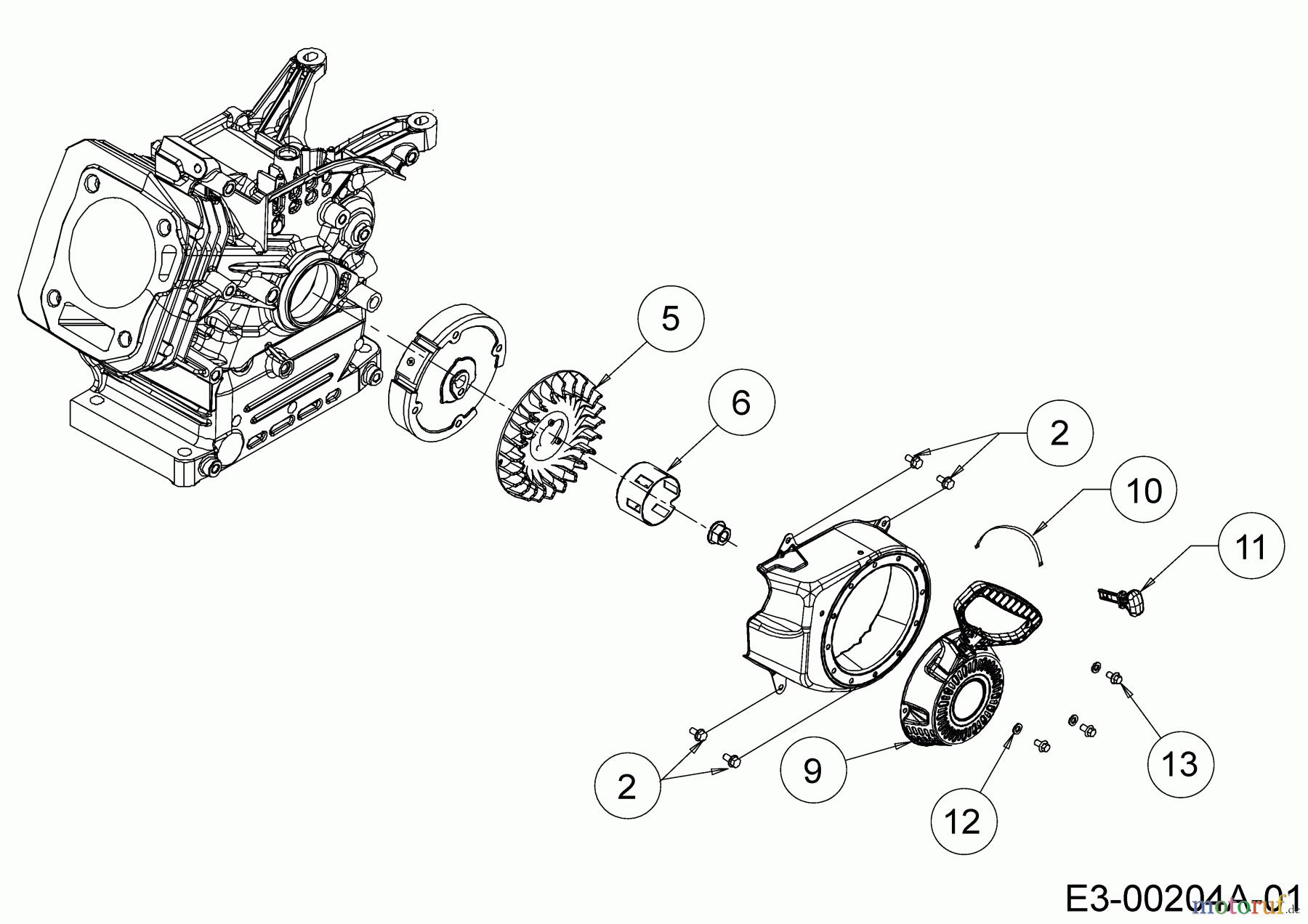  MTD-Motoren Horizontal 165-WUA 752Z165-WUA  (2020) Elektrostarter, Lüfterrad, Reversierstarter