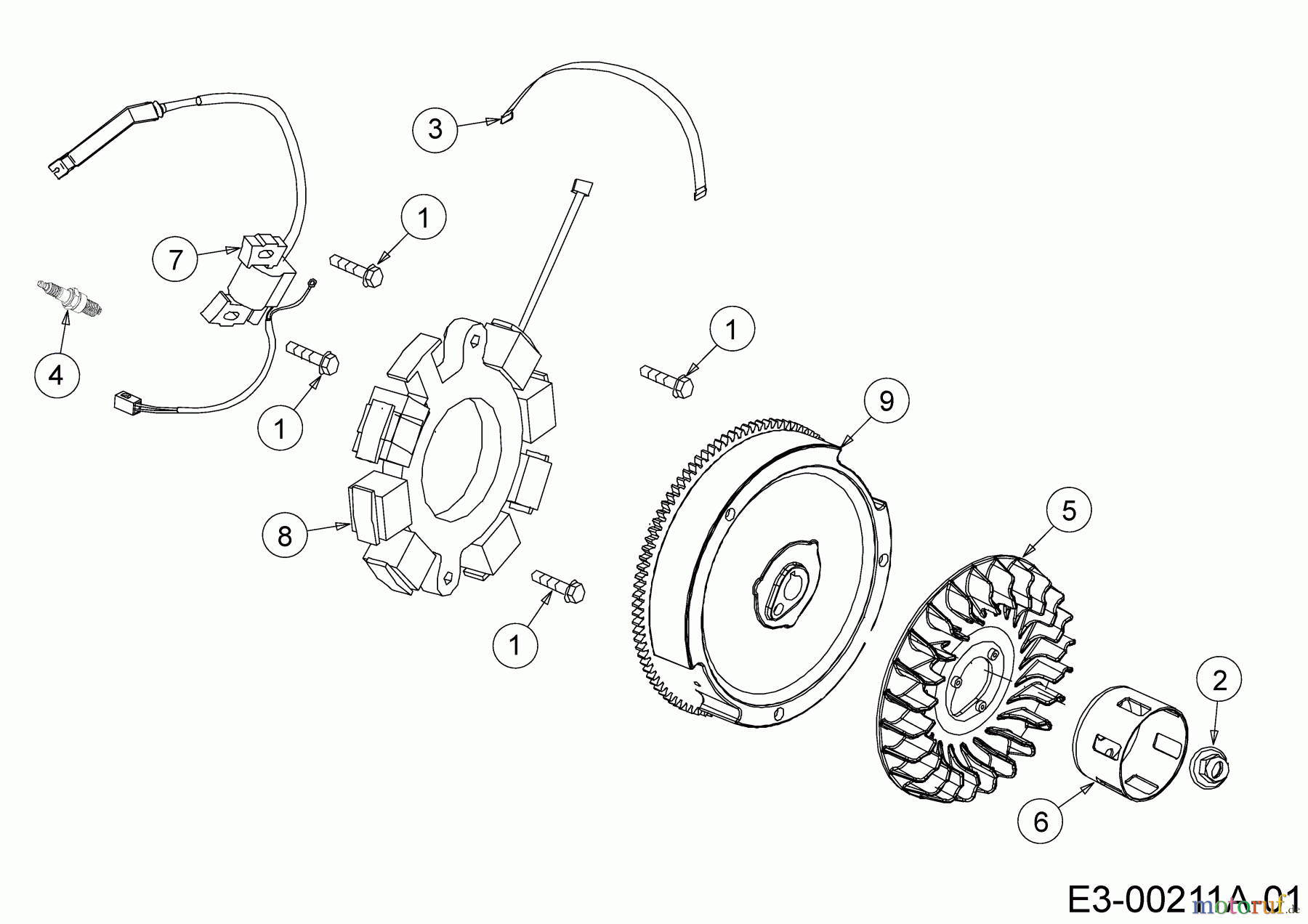  MTD-Motoren Horizontal 370-JHA 752Z370-JHA  (2020) Schwungrad, Zündspule