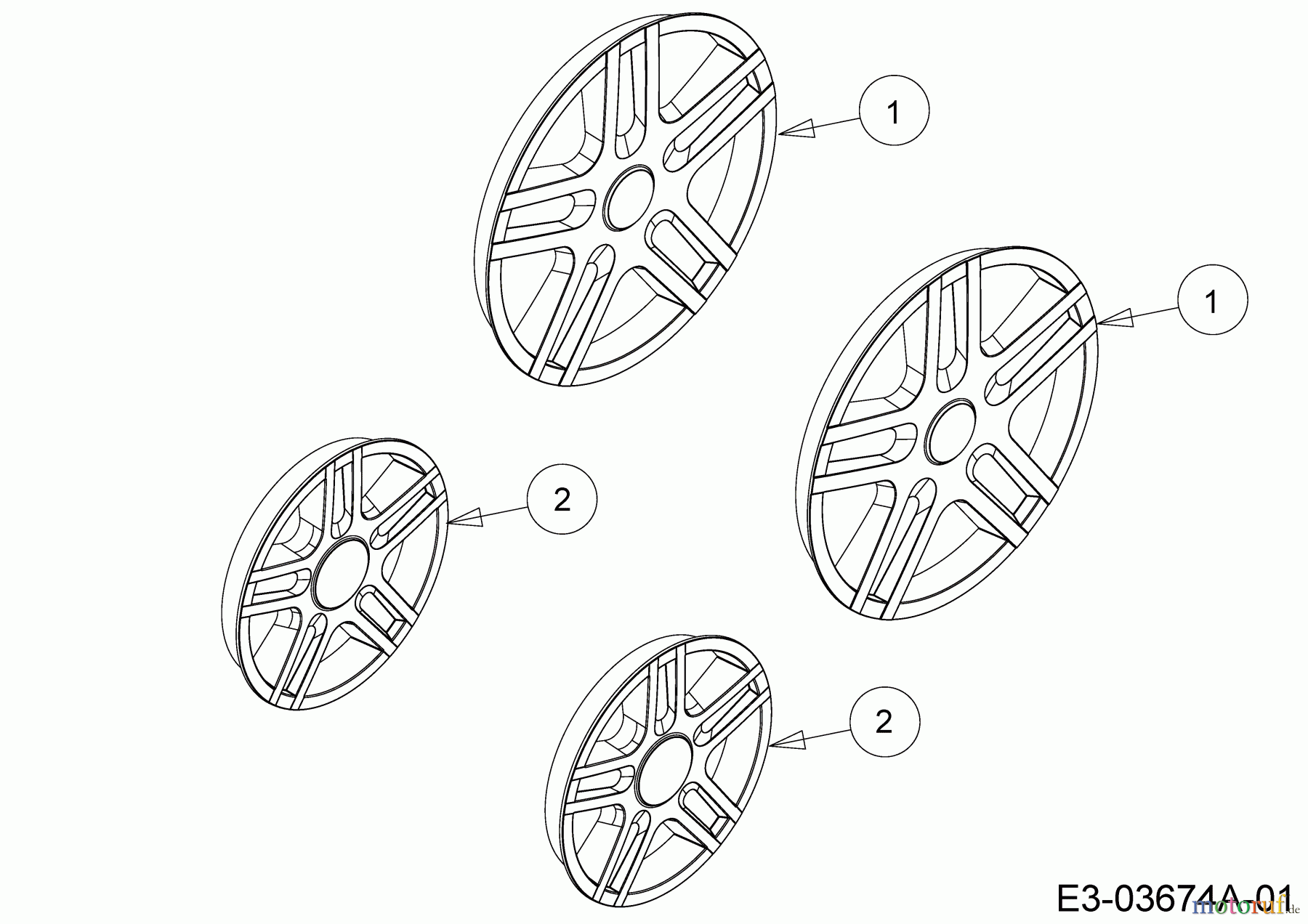  Mr.Gardener Motormäher HW 42 B 11A-LL5B629  (2019) Radkappen