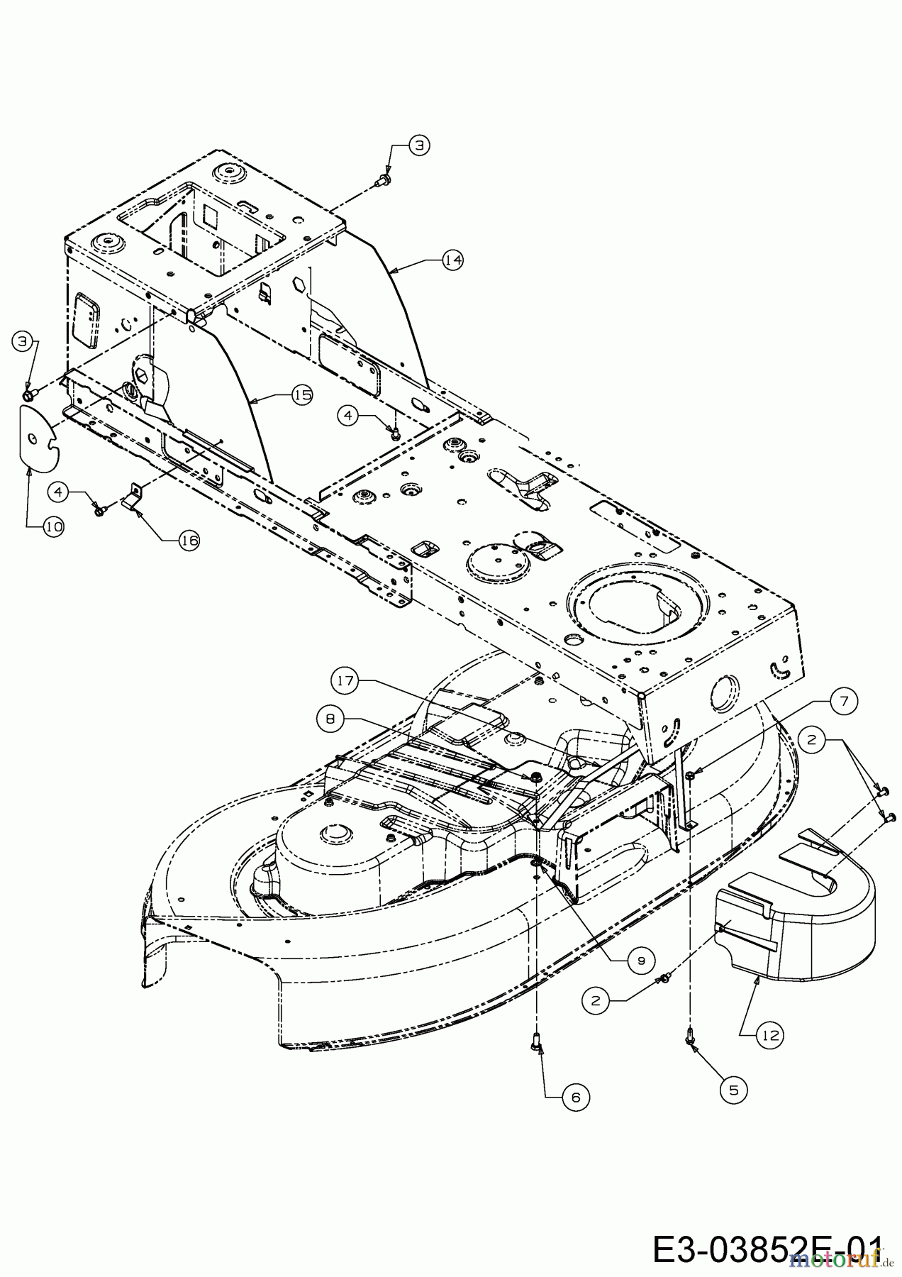  Gartenland Rasentraktoren GL 17,5-107 T 13AN77KG640  (2019) Abdeckungen Mähwerk G (42