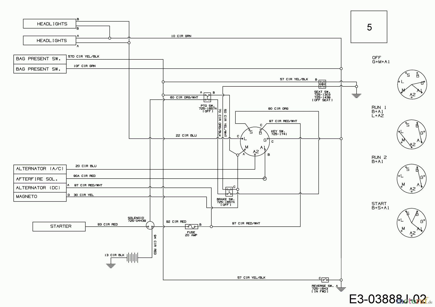  MTD Rasentraktoren Smart RC 125 13IH76KC600  (2020) Schaltplan