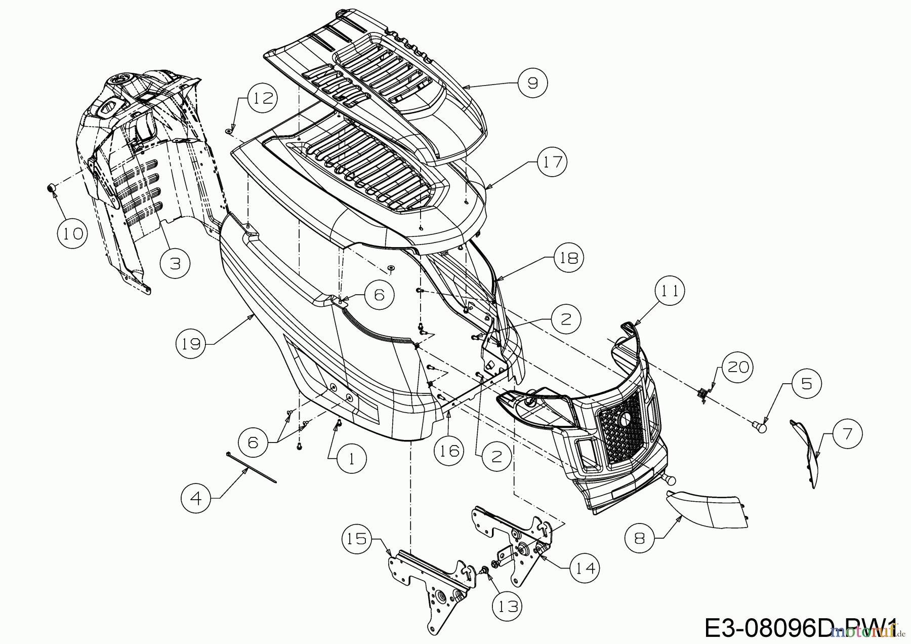  MTD Rasentraktoren White Passion 76.125T 13BH76KA676  (2020) Motorhaube K-Style