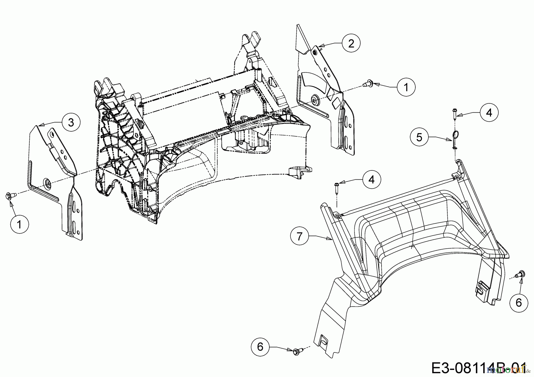  Mr.Gardener Motormäher HW 42 B 11A-LL5B629  (2019) Abdeckung hinten