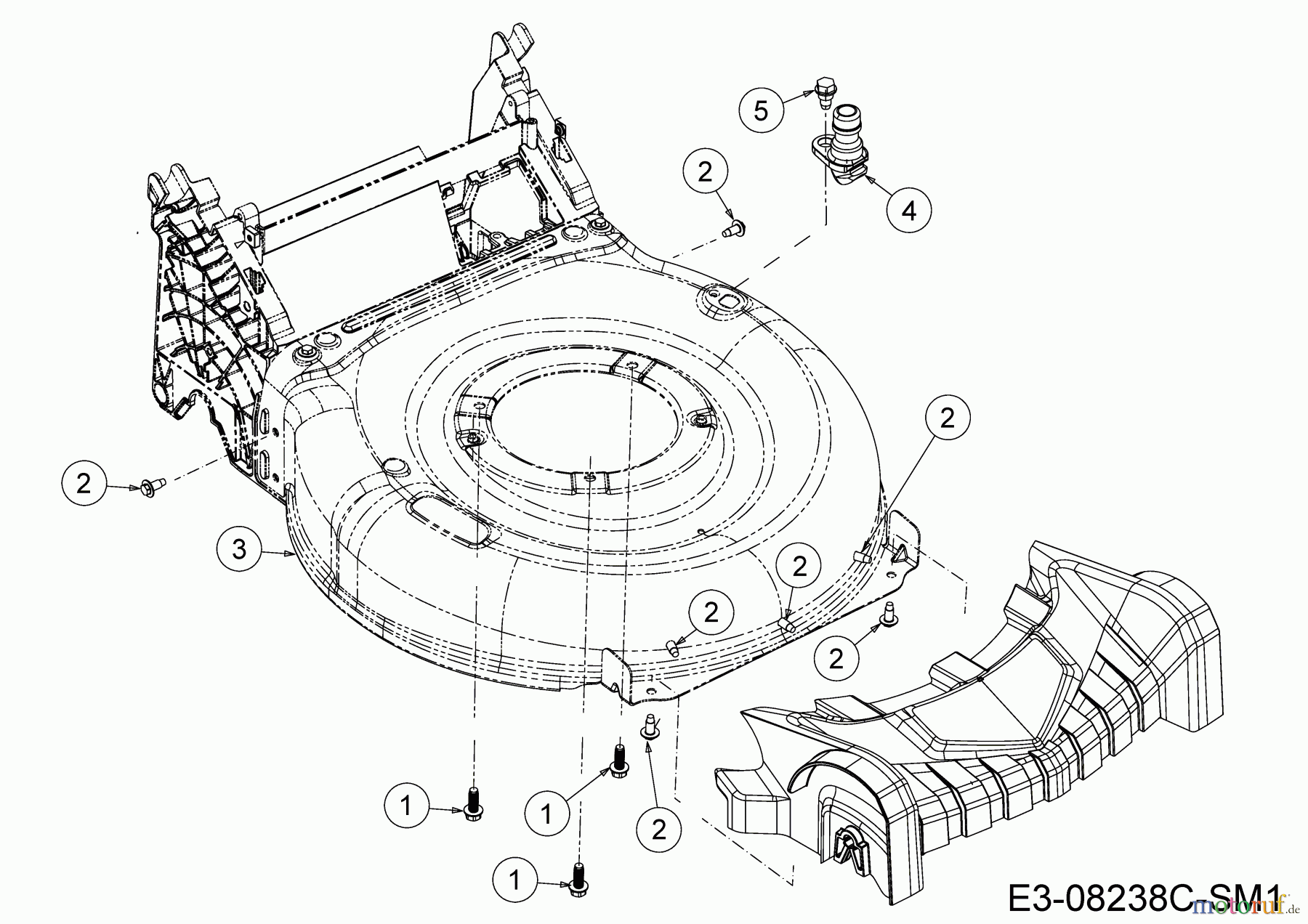  Mr.Gardener Motormäher mit Antrieb HW 53 BAV-IS 12AGPN7E629  (2019) Mähwerksgehäuse, Waschdüse