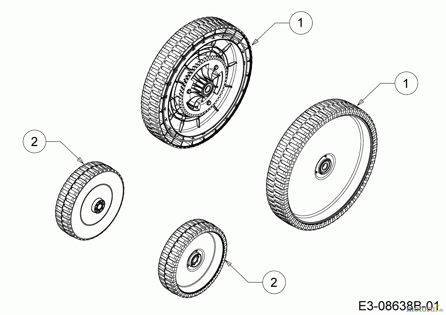  MTD Motormäher mit Antrieb Smart 46 SPOHW 12A-TBS4600  (2019) Räder