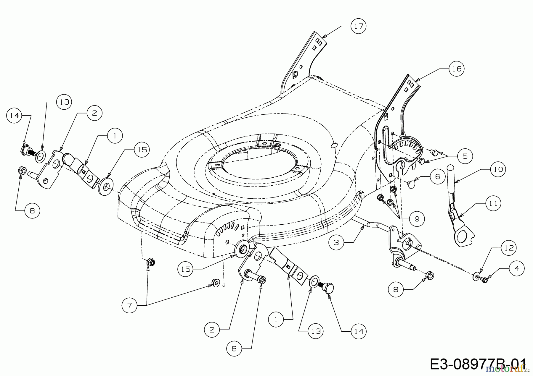  MTD Motormäher mit Antrieb 46 S 12A-J7SJ600  (2018) Höhenverstellung