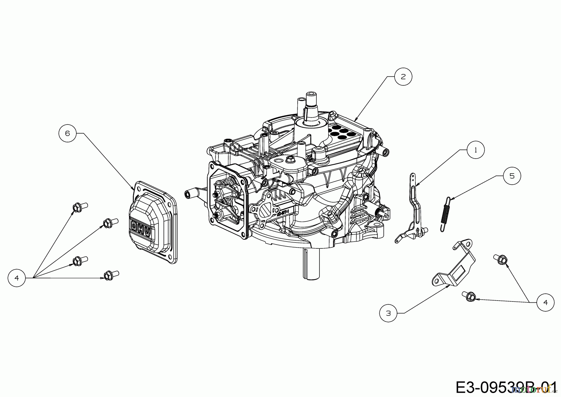  MTD-Motoren Vertikal 1P57RH 752Z1P57RH  (2019) Reglerarm, Short Block, Zylinderkopfdeckel