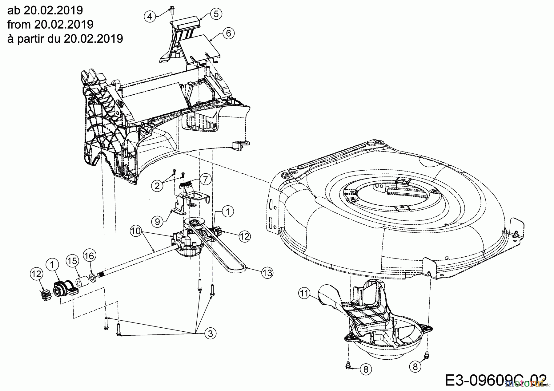  MTD Motormäher mit Antrieb Smart 53 SPO 12C-PCJ6600 (2019) Getriebe, Keilriemen ab 20.02.2019