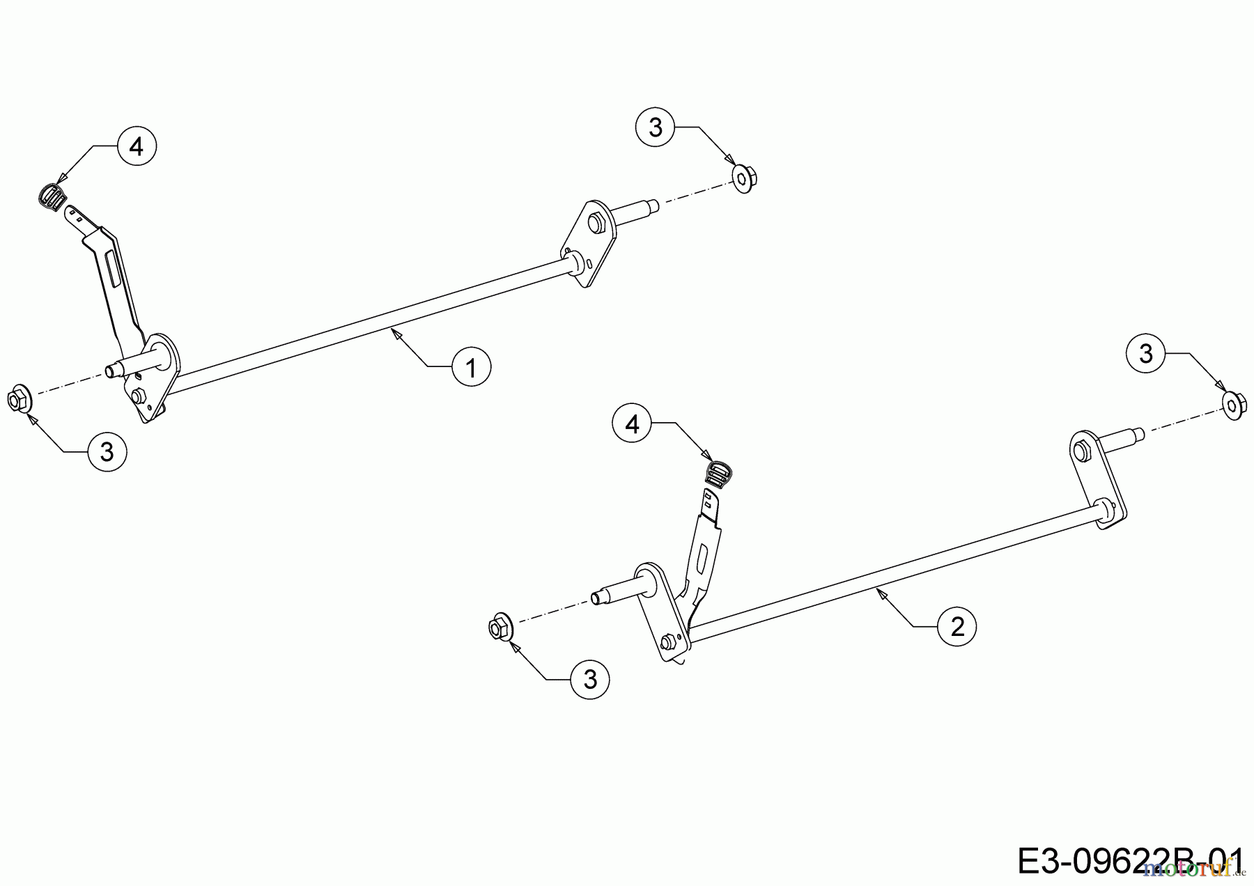  MTD Motormäher Smart 53 MB 11A-A05B600  (2020) Achsen, Höhenverstellung